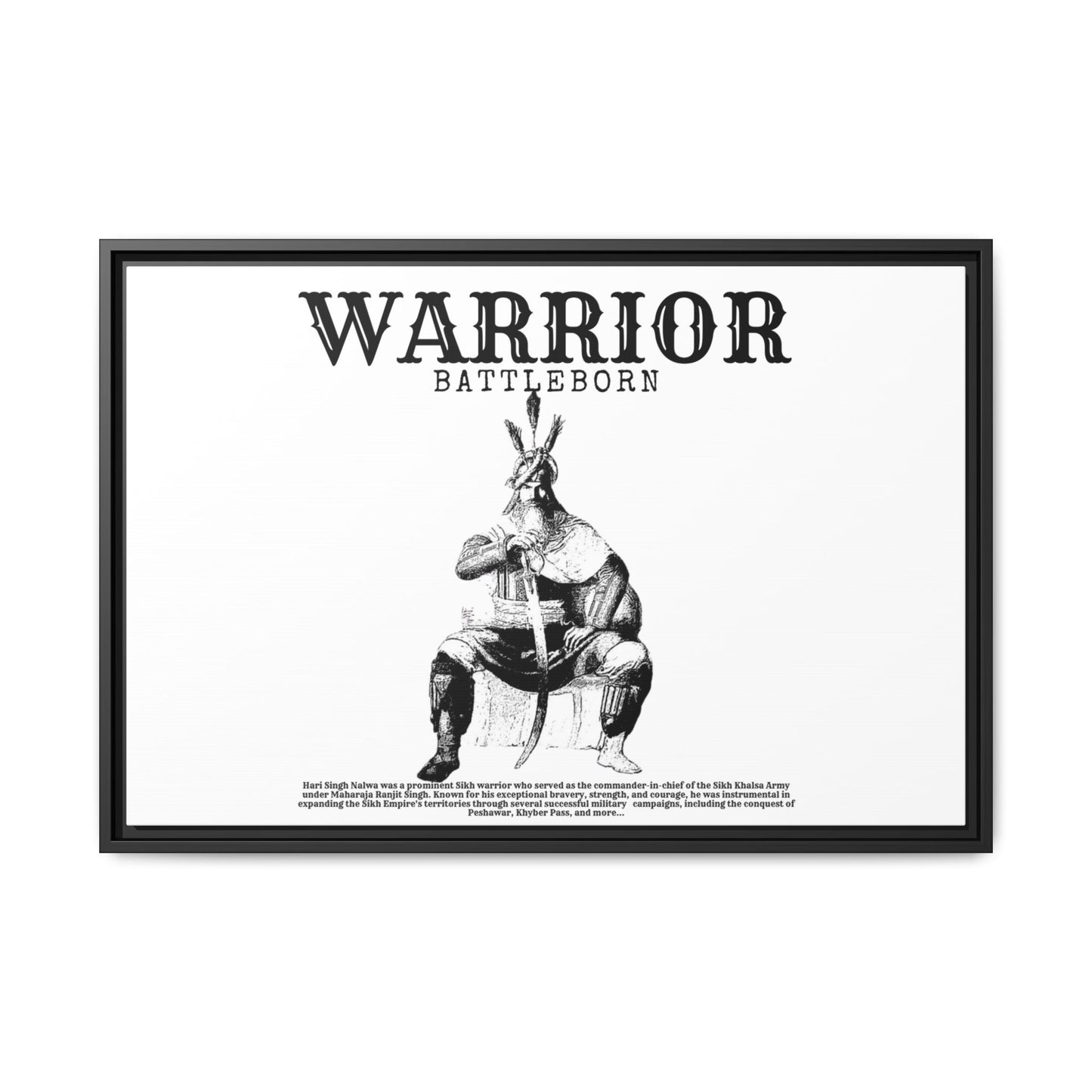 Hari Singh Nalwa Warrior Art - Battleborn Sikh General Framed Poster - Historical Sikh Warrior Decor