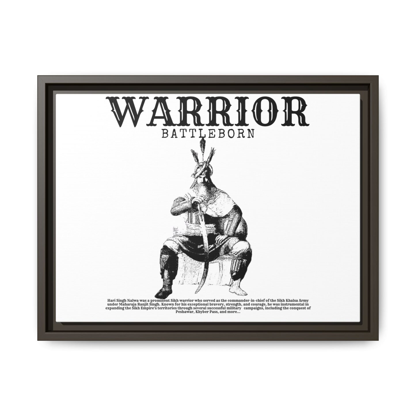 Hari Singh Nalwa Warrior Art - Battleborn Sikh General Framed Poster - Historical Sikh Warrior Decor
