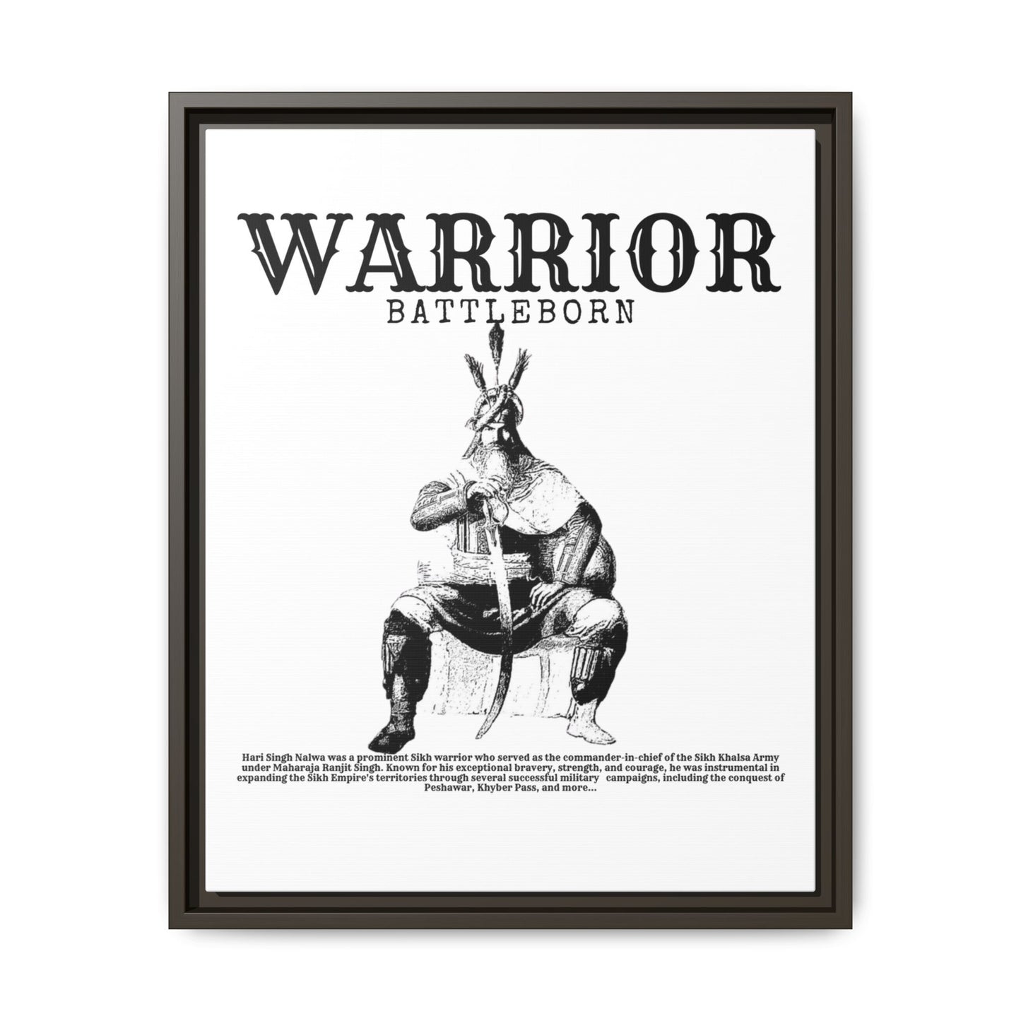 Hari Singh Nalwa Warrior Art - Battleborn Sikh General Framed Poster - Historical Sikh Warrior Decor