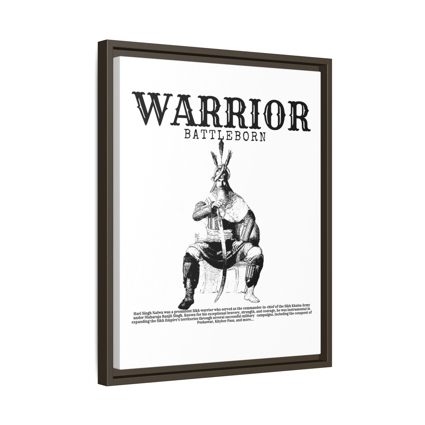 Hari Singh Nalwa Warrior Art - Battleborn Sikh General Framed Poster - Historical Sikh Warrior Decor