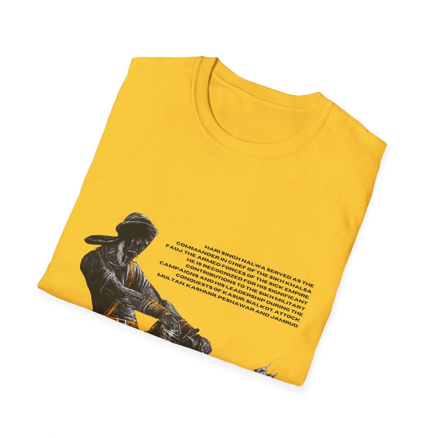 Hari Singh Nalwa T-Shirt, Legendary Sikh Warrior Fighting Lion Design, Sikh History T-Shirt, Hari Singh Nalwa Lion Battle Graphic