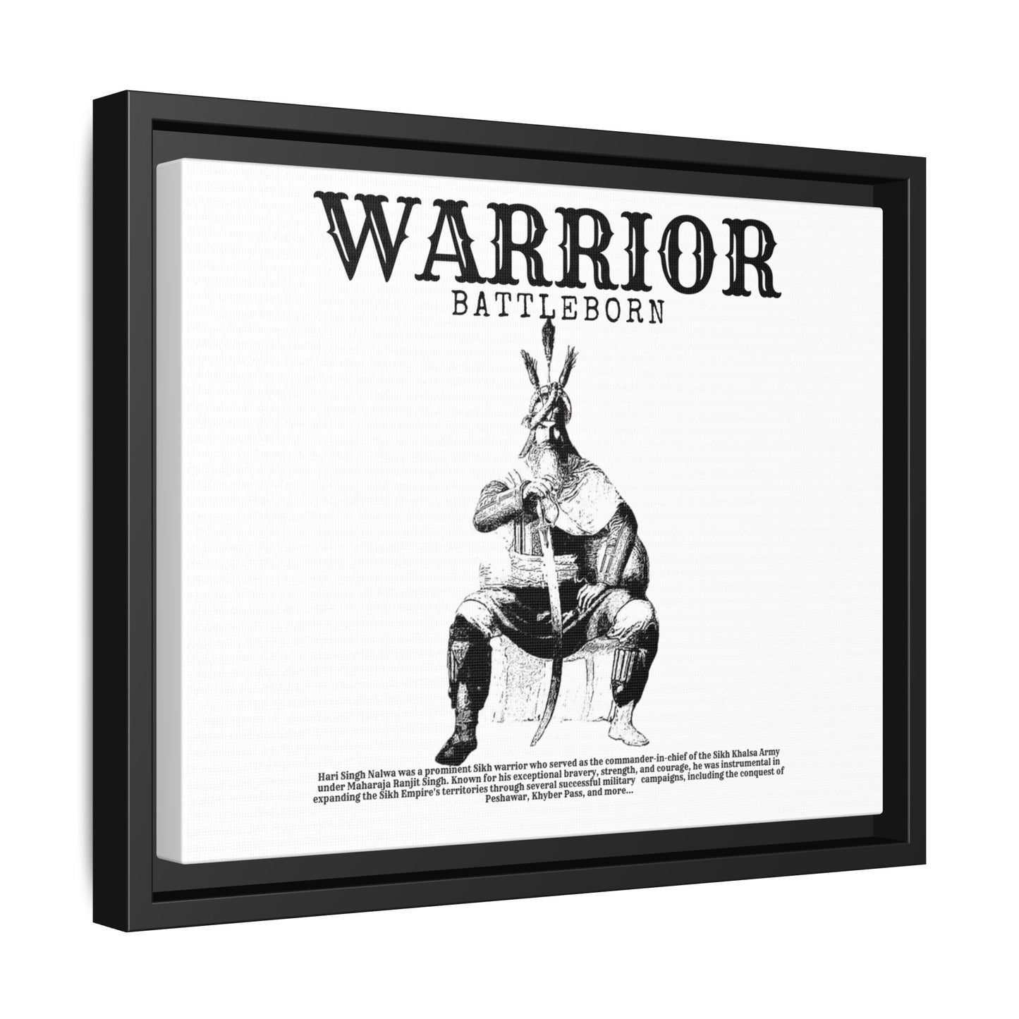 Hari Singh Nalwa Warrior Art - Battleborn Sikh General Framed Poster - Historical Sikh Warrior Decor