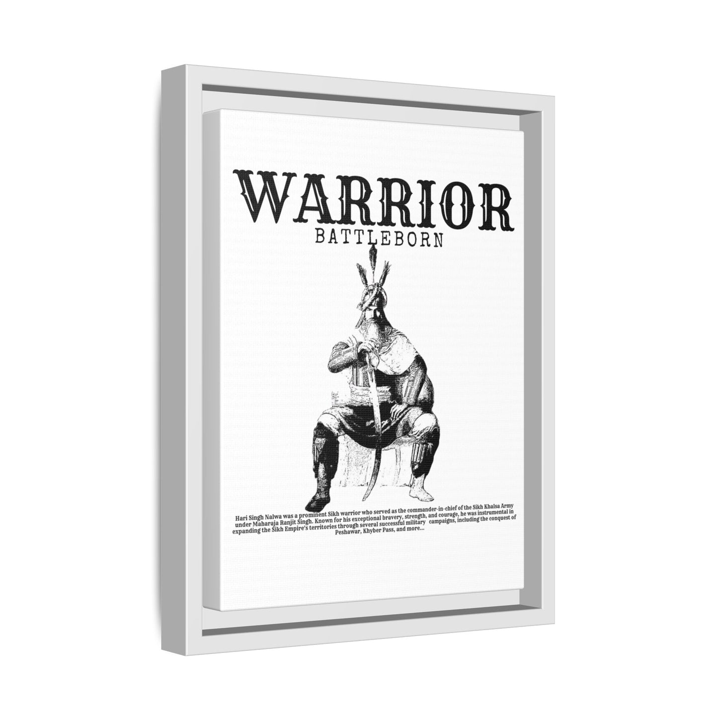 Hari Singh Nalwa Warrior Art - Battleborn Sikh General Framed Poster - Historical Sikh Warrior Decor
