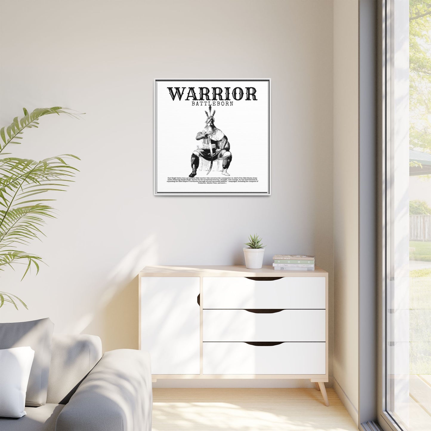 Hari Singh Nalwa Warrior Art - Battleborn Sikh General Framed Poster - Historical Sikh Warrior Decor