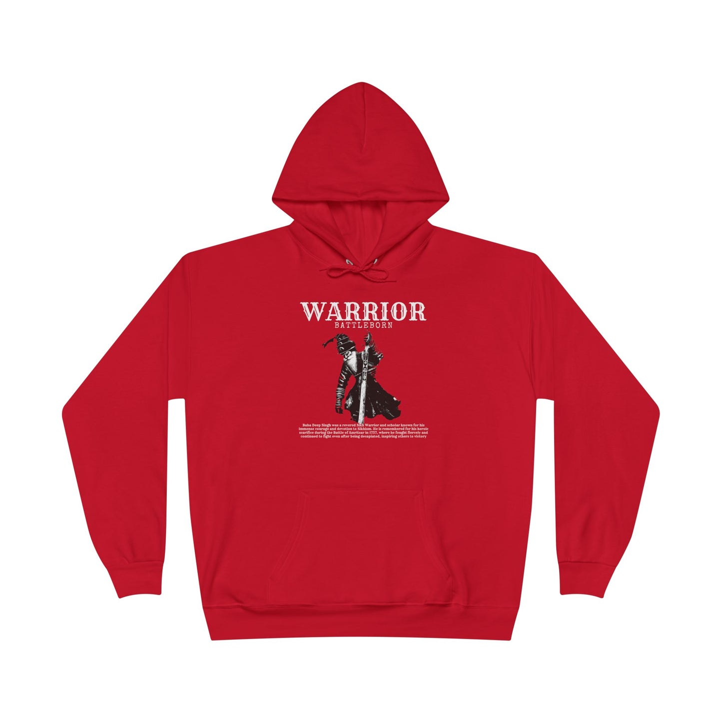 Baba Deep Singh Hoodie, Sikh Warrior with Sword Design, Sikh Heritage Hoodie Baba Deep Singh Tribute