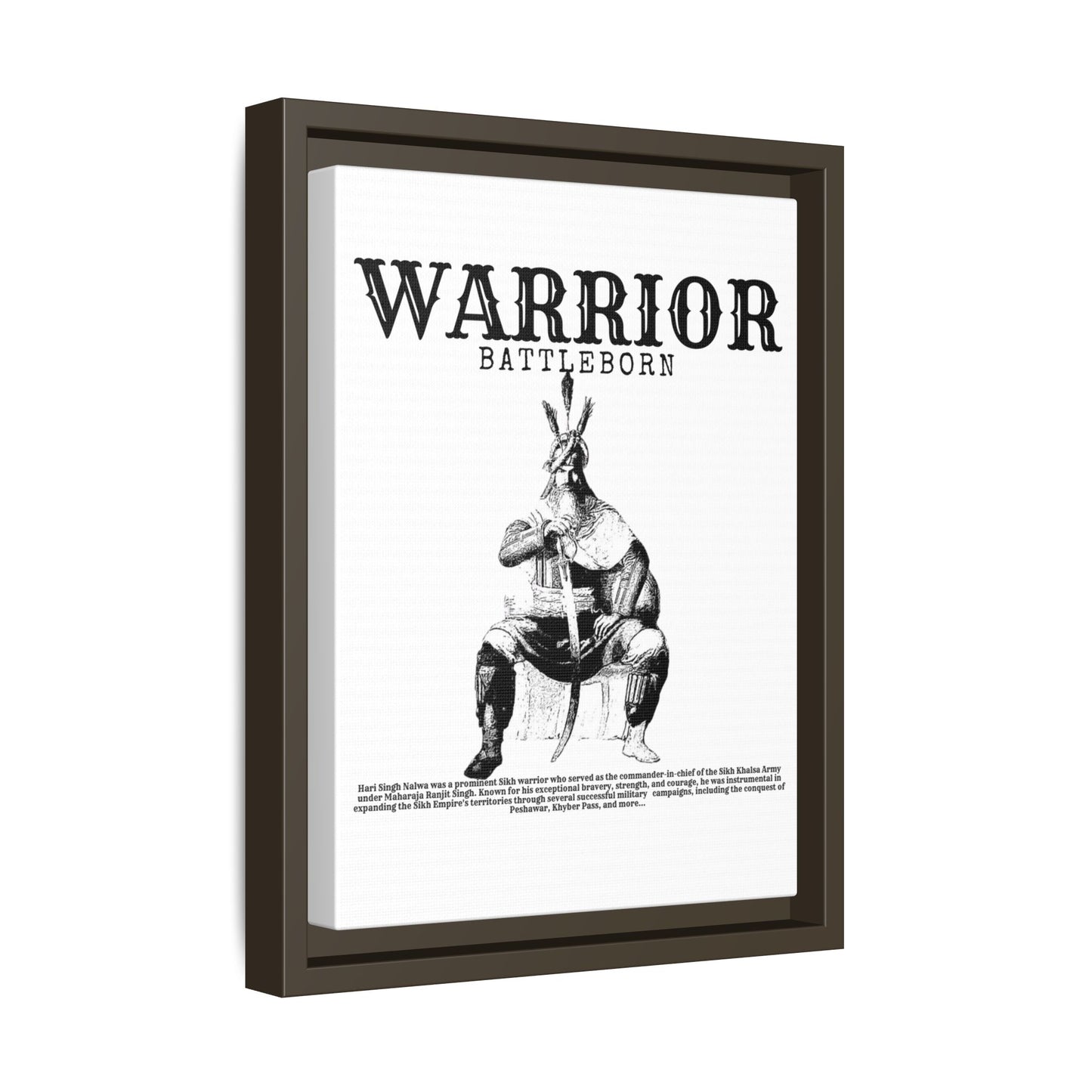 Hari Singh Nalwa Warrior Art - Battleborn Sikh General Framed Poster - Historical Sikh Warrior Decor