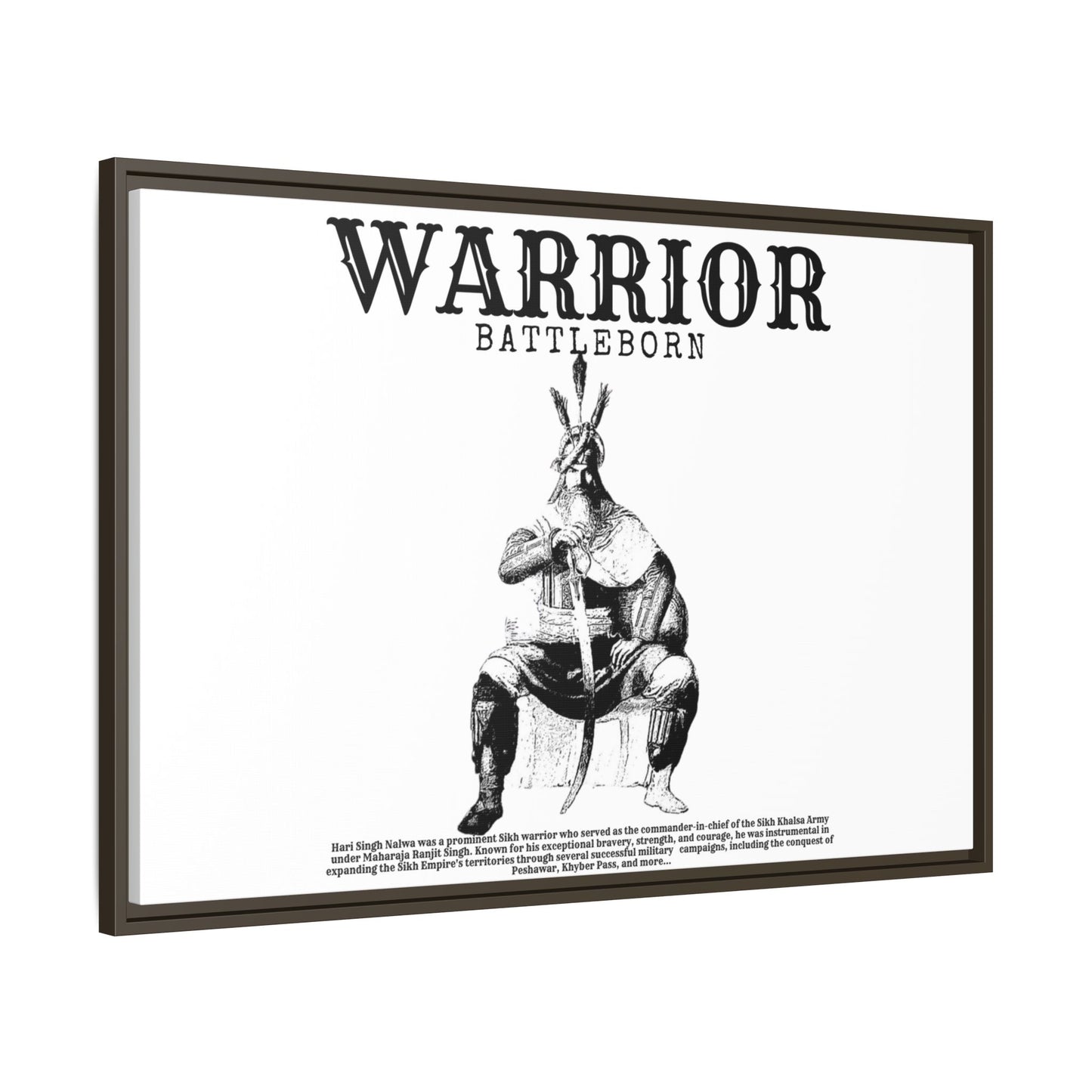 Hari Singh Nalwa Warrior Art - Battleborn Sikh General Framed Poster - Historical Sikh Warrior Decor