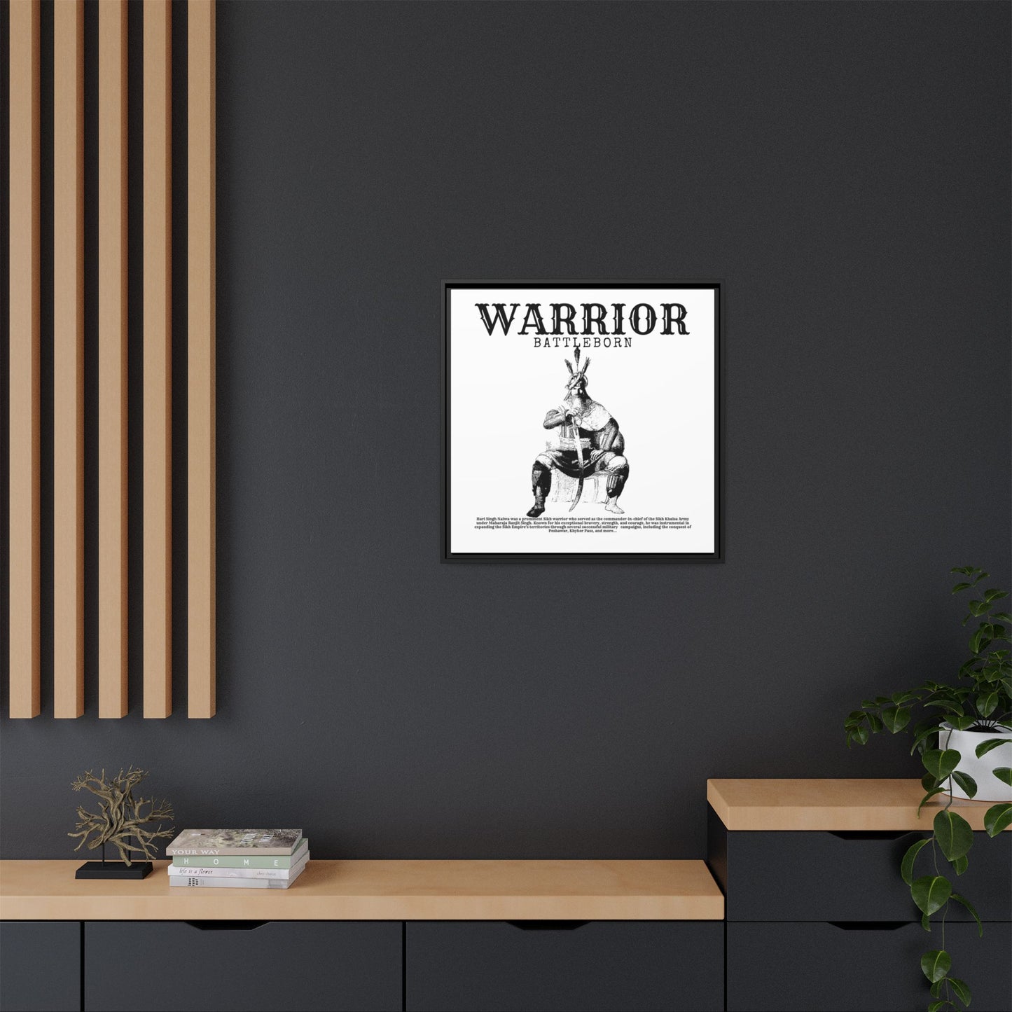 Hari Singh Nalwa Warrior Art - Battleborn Sikh General Framed Poster - Historical Sikh Warrior Decor