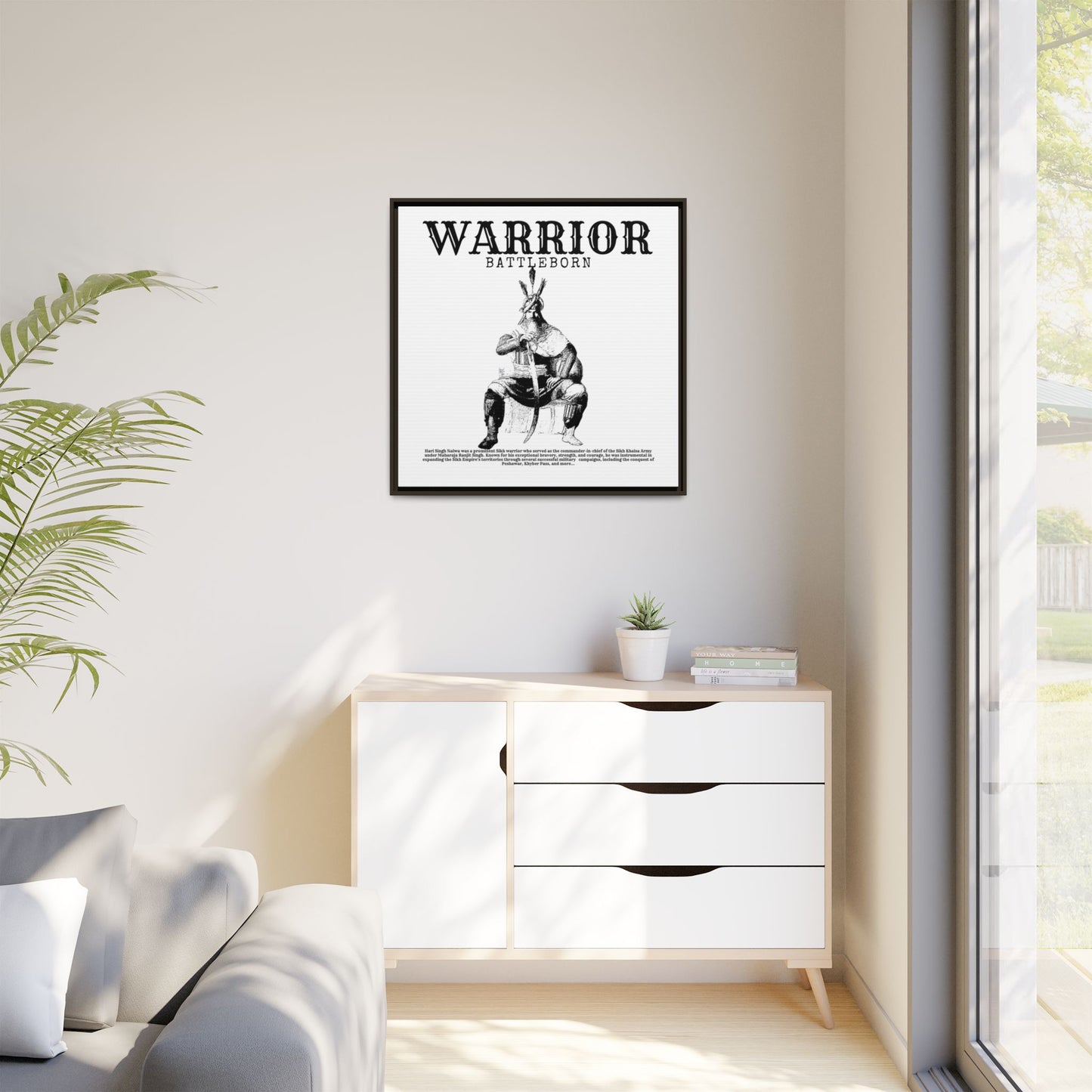 Hari Singh Nalwa Warrior Art - Battleborn Sikh General Framed Poster - Historical Sikh Warrior Decor