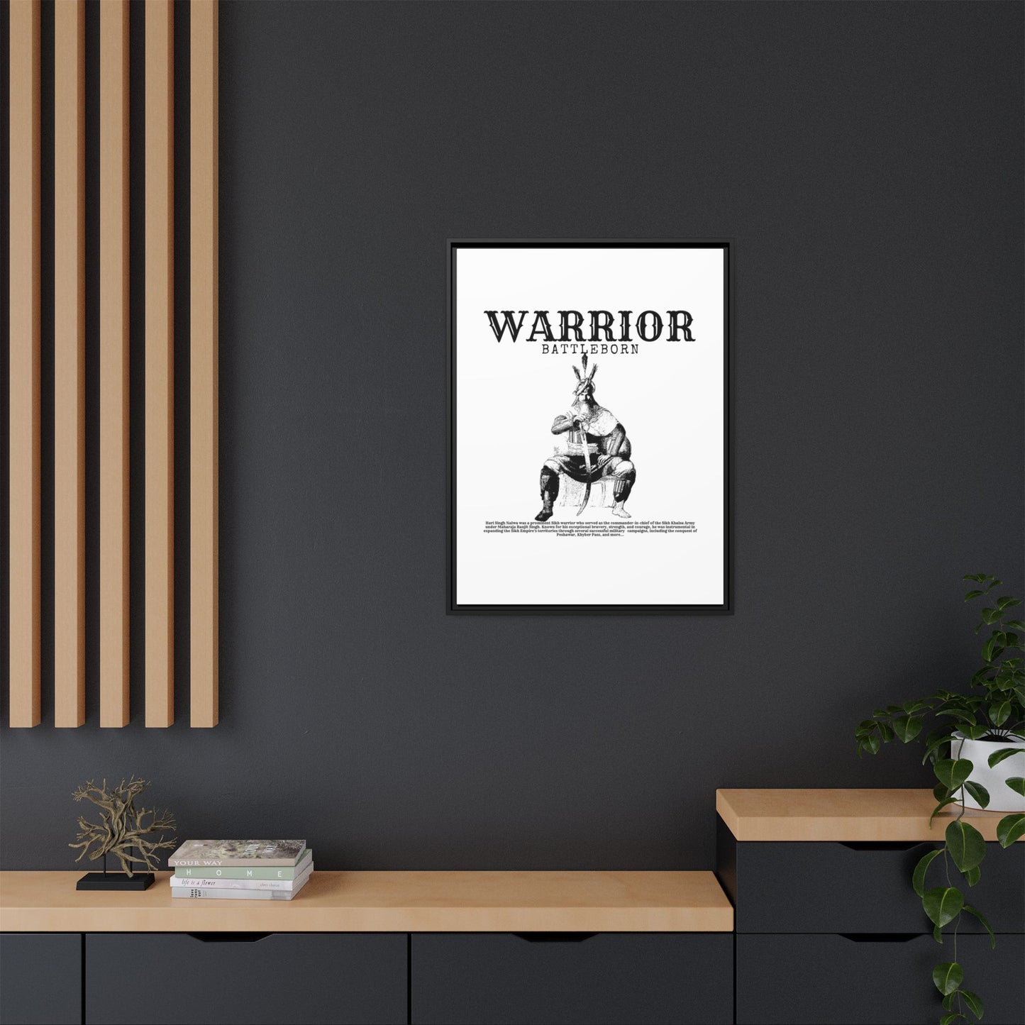 Hari Singh Nalwa Warrior Art - Battleborn Sikh General Framed Poster - Historical Sikh Warrior Decor