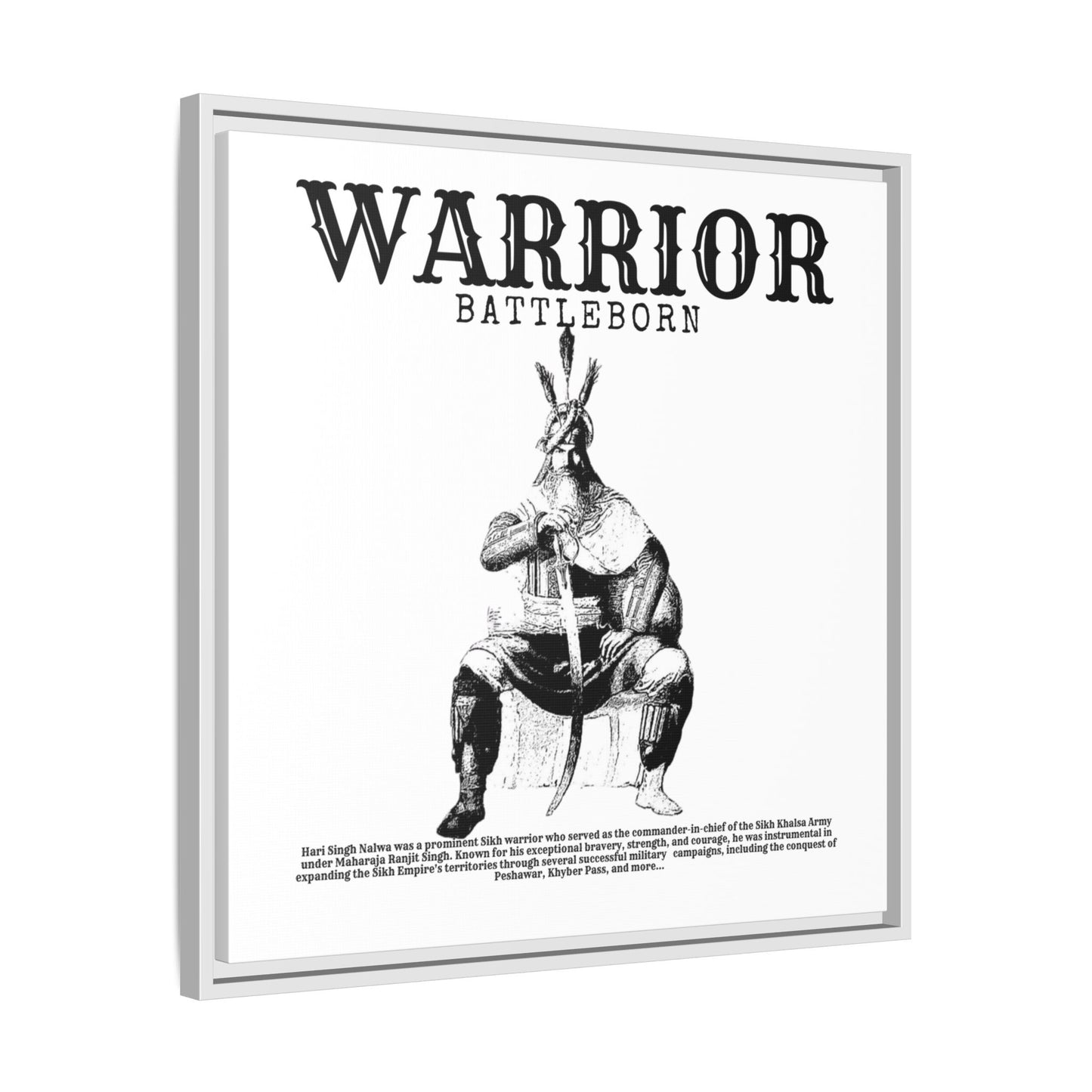 Hari Singh Nalwa Warrior Art - Battleborn Sikh General Framed Poster - Historical Sikh Warrior Decor