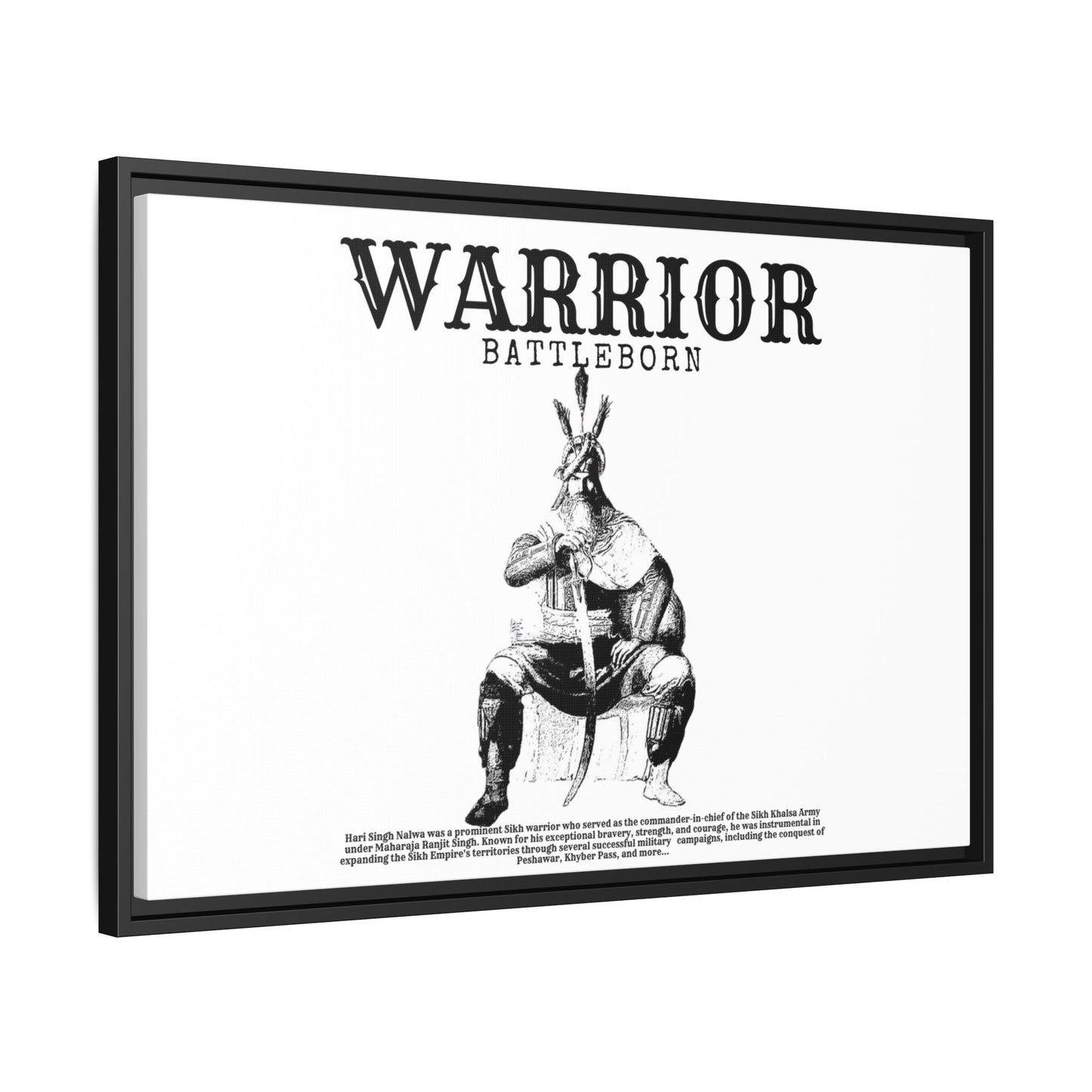 Hari Singh Nalwa Warrior Art - Battleborn Sikh General Framed Poster - Historical Sikh Warrior Decor