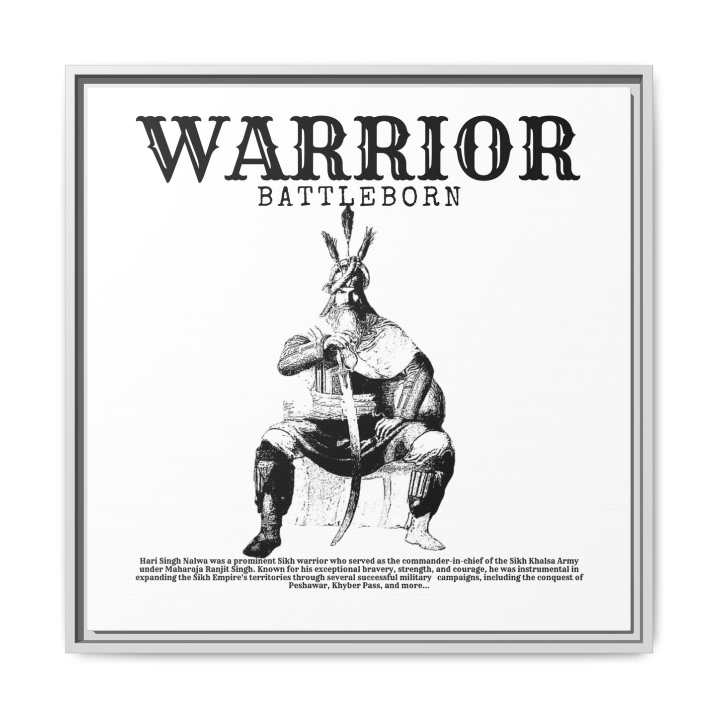 Hari Singh Nalwa Warrior Art - Battleborn Sikh General Framed Poster - Historical Sikh Warrior Decor