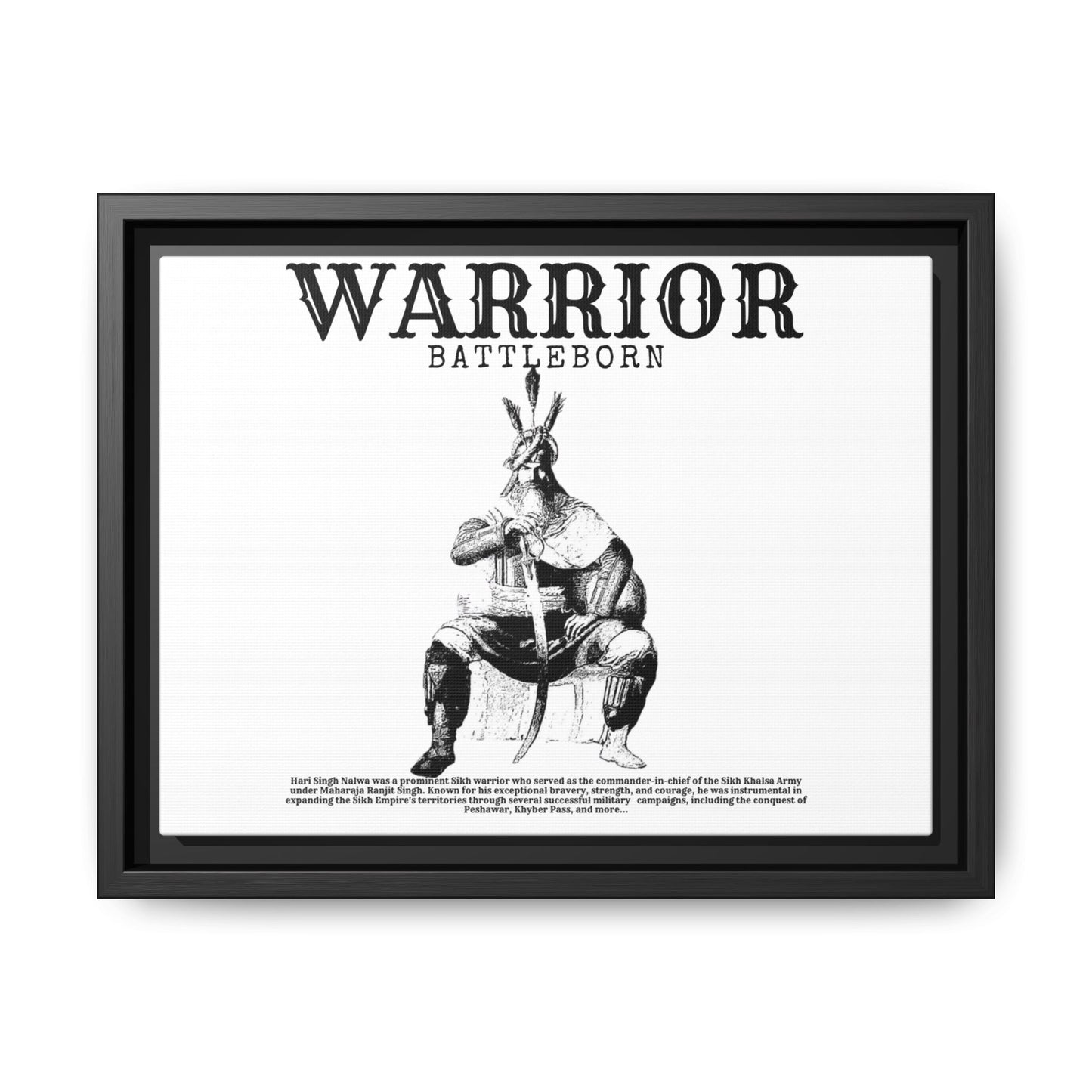 Hari Singh Nalwa Warrior Art - Battleborn Sikh General Framed Poster - Historical Sikh Warrior Decor