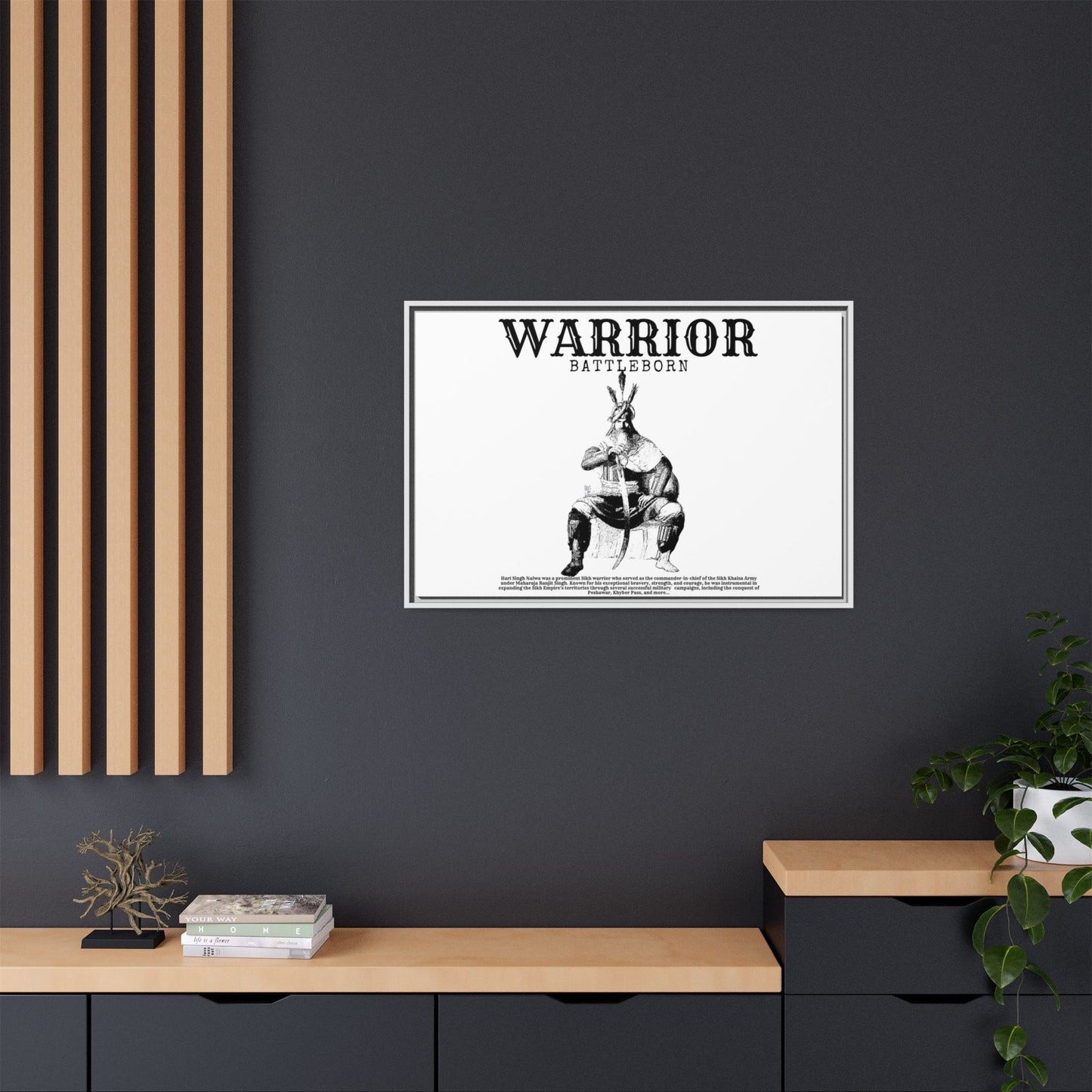 Hari Singh Nalwa Warrior Art - Battleborn Sikh General Framed Poster - Historical Sikh Warrior Decor