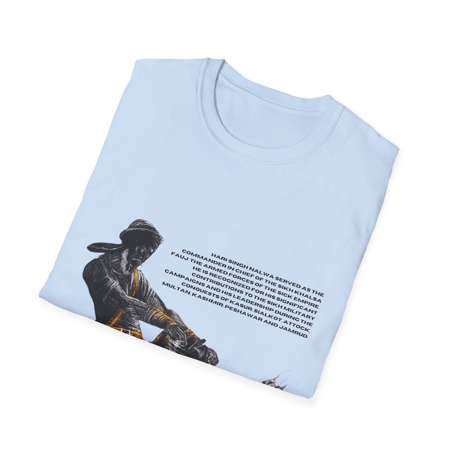 Hari Singh Nalwa T-Shirt, Legendary Sikh Warrior Fighting Lion Design, Sikh History T-Shirt, Hari Singh Nalwa Lion Battle Graphic