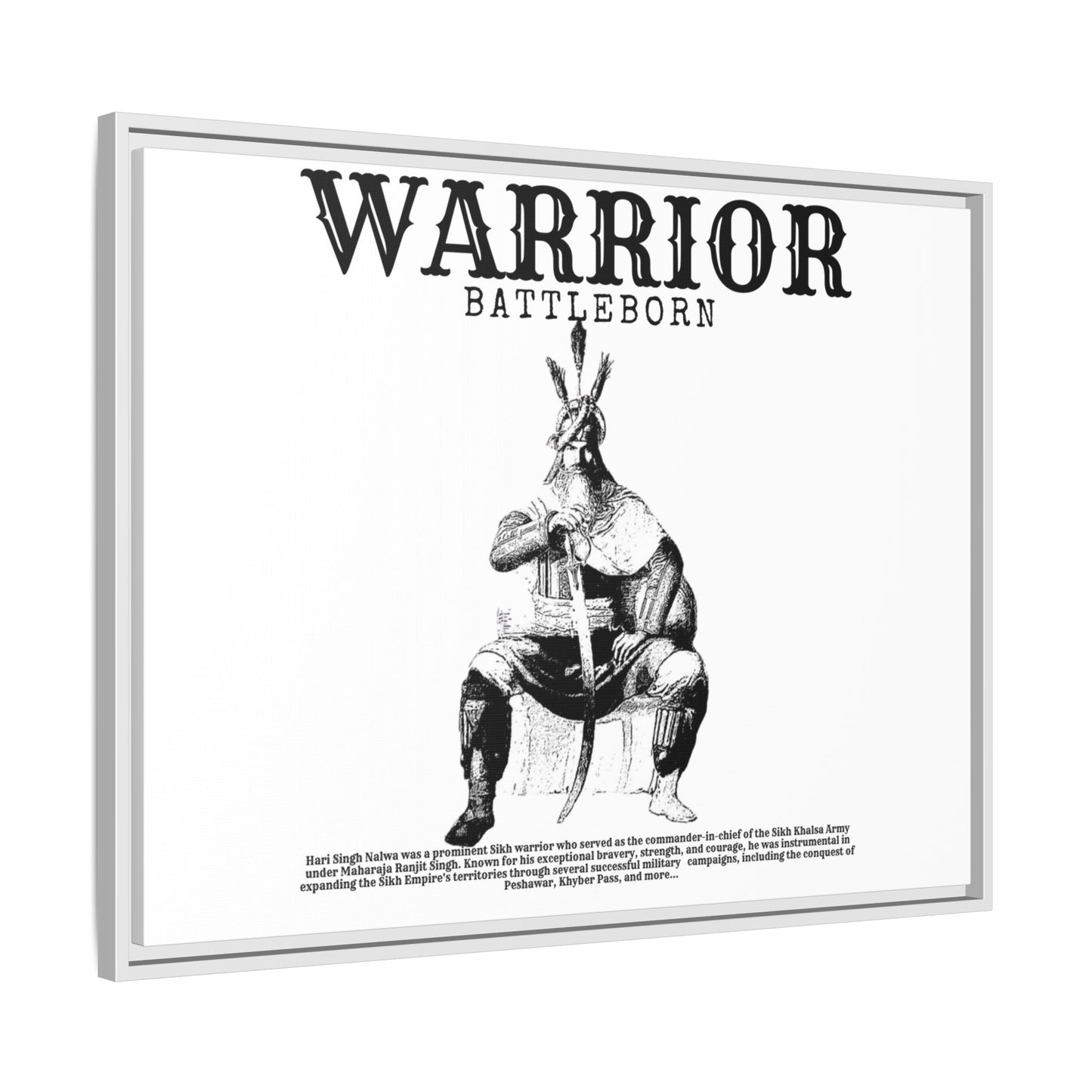 Hari Singh Nalwa Warrior Art - Battleborn Sikh General Framed Poster - Historical Sikh Warrior Decor