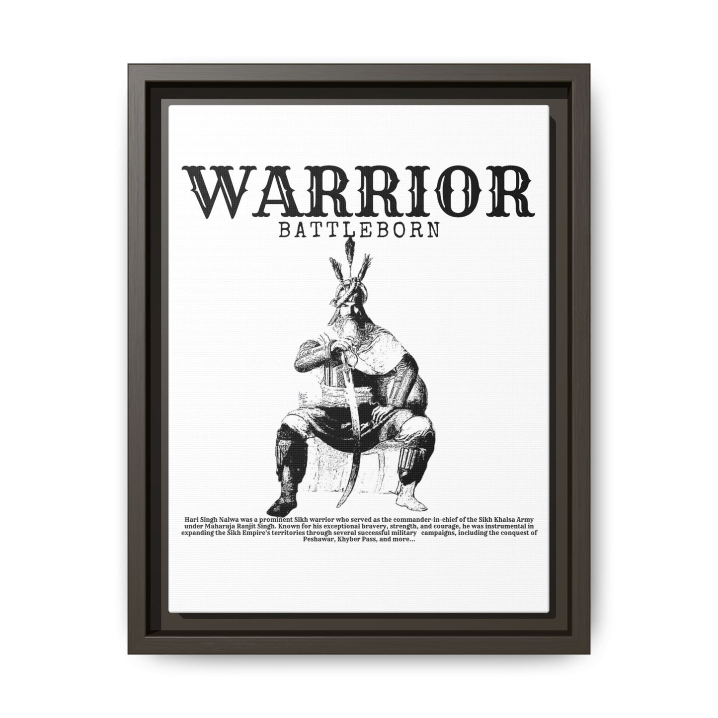 Hari Singh Nalwa Warrior Art - Battleborn Sikh General Framed Poster - Historical Sikh Warrior Decor