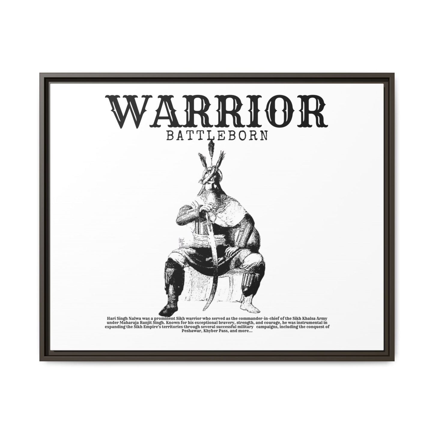 Hari Singh Nalwa Warrior Art - Battleborn Sikh General Framed Poster - Historical Sikh Warrior Decor