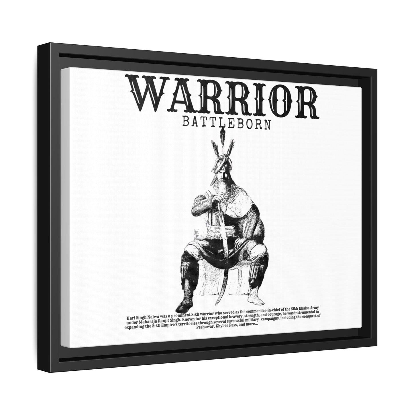 Hari Singh Nalwa Warrior Art - Battleborn Sikh General Framed Poster - Historical Sikh Warrior Decor