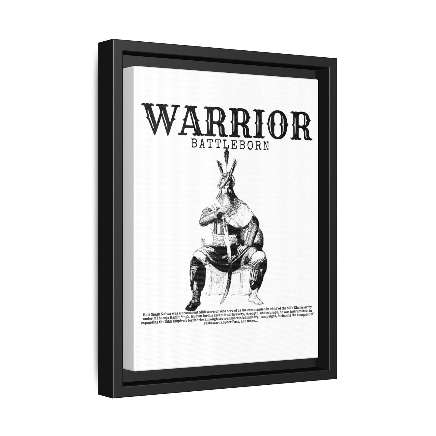 Hari Singh Nalwa Warrior Art - Battleborn Sikh General Framed Poster - Historical Sikh Warrior Decor