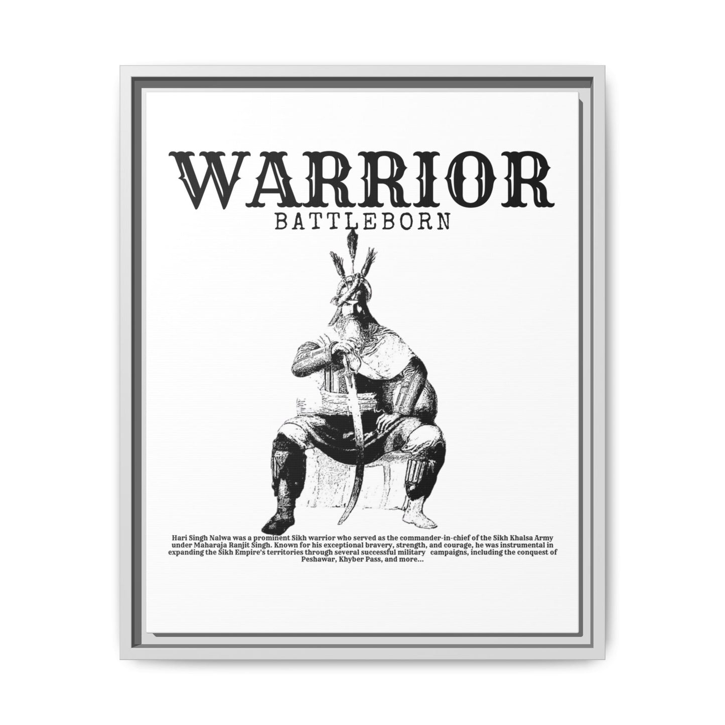 Hari Singh Nalwa Warrior Art - Battleborn Sikh General Framed Poster - Historical Sikh Warrior Decor