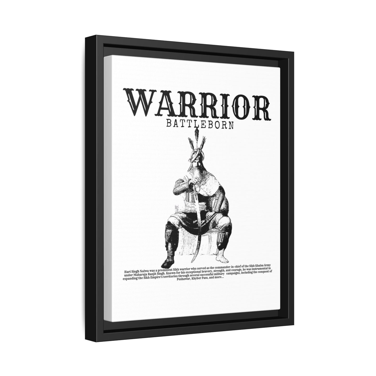 Hari Singh Nalwa Warrior Art - Battleborn Sikh General Framed Poster - Historical Sikh Warrior Decor