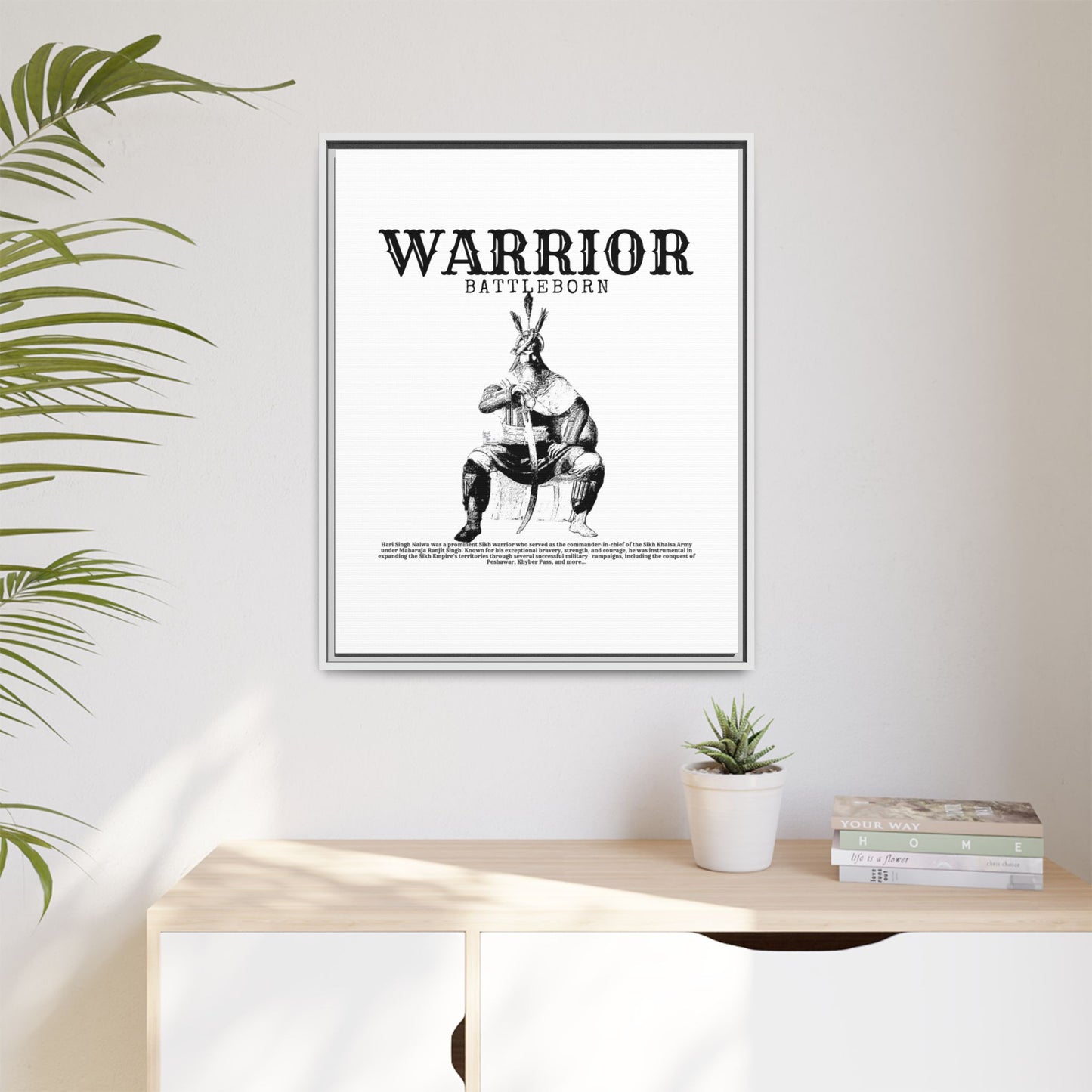 Hari Singh Nalwa Warrior Art - Battleborn Sikh General Framed Poster - Historical Sikh Warrior Decor