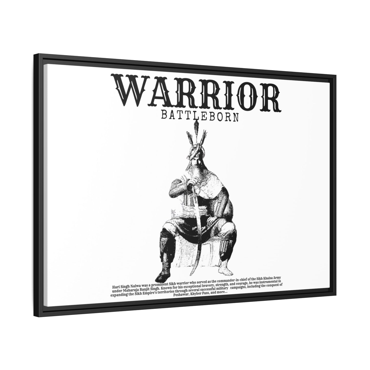 Hari Singh Nalwa Warrior Art - Battleborn Sikh General Framed Poster - Historical Sikh Warrior Decor