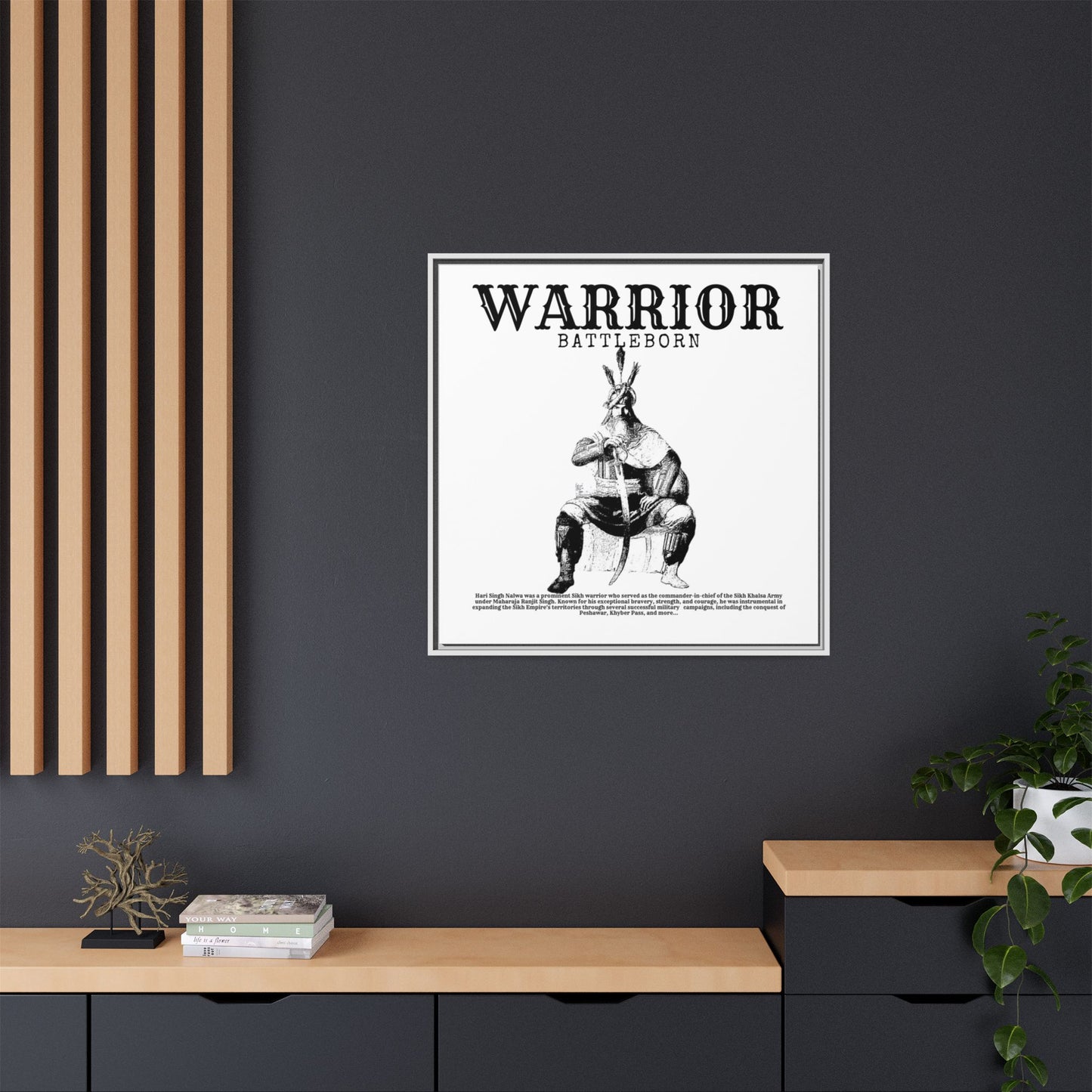 Hari Singh Nalwa Warrior Art - Battleborn Sikh General Framed Poster - Historical Sikh Warrior Decor