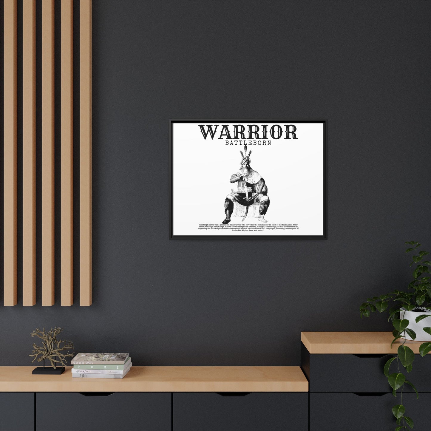 Hari Singh Nalwa Warrior Art - Battleborn Sikh General Framed Poster - Historical Sikh Warrior Decor