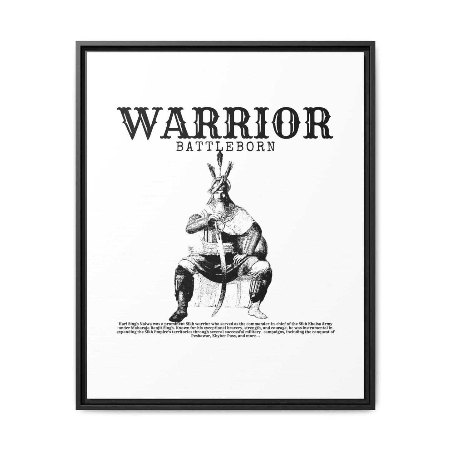 Hari Singh Nalwa Warrior Art - Battleborn Sikh General Framed Poster - Historical Sikh Warrior Decor