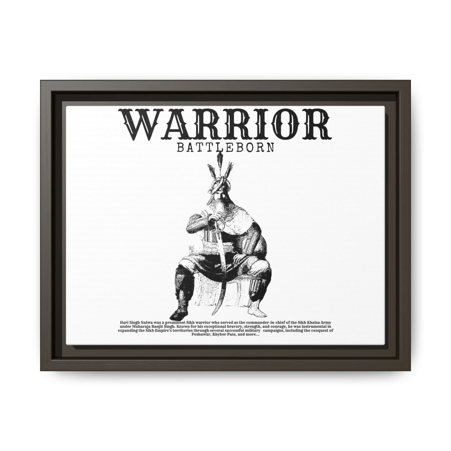 Hari Singh Nalwa Warrior Art - Battleborn Sikh General Framed Poster - Historical Sikh Warrior Decor