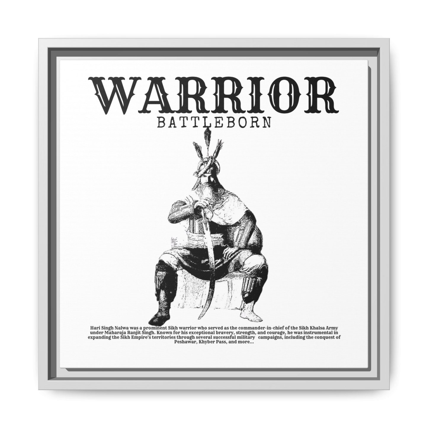 Hari Singh Nalwa Warrior Art - Battleborn Sikh General Framed Poster - Historical Sikh Warrior Decor