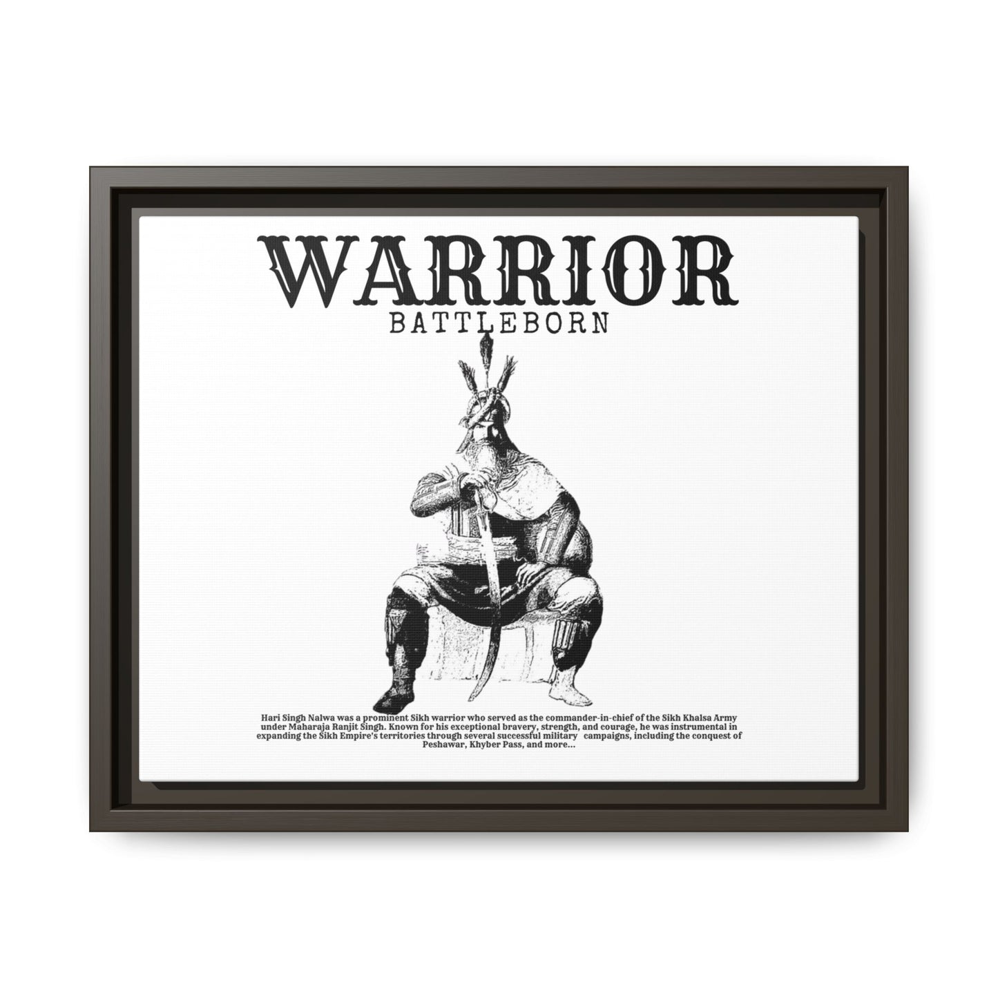 Hari Singh Nalwa Warrior Art - Battleborn Sikh General Framed Poster - Historical Sikh Warrior Decor