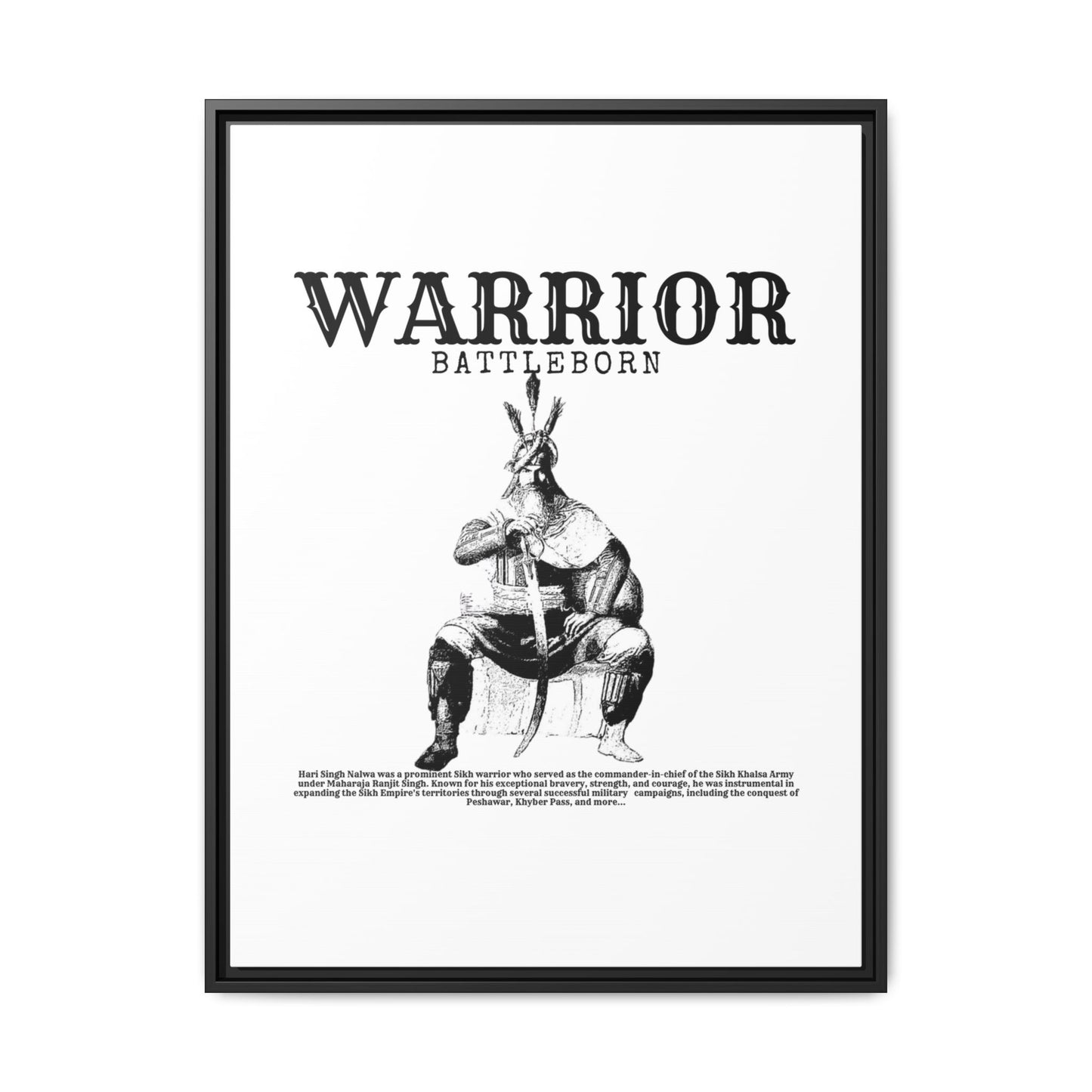 Hari Singh Nalwa Warrior Art - Battleborn Sikh General Framed Poster - Historical Sikh Warrior Decor