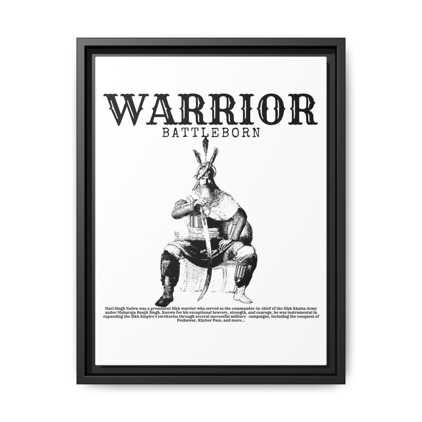 Hari Singh Nalwa Warrior Art - Battleborn Sikh General Framed Poster - Historical Sikh Warrior Decor