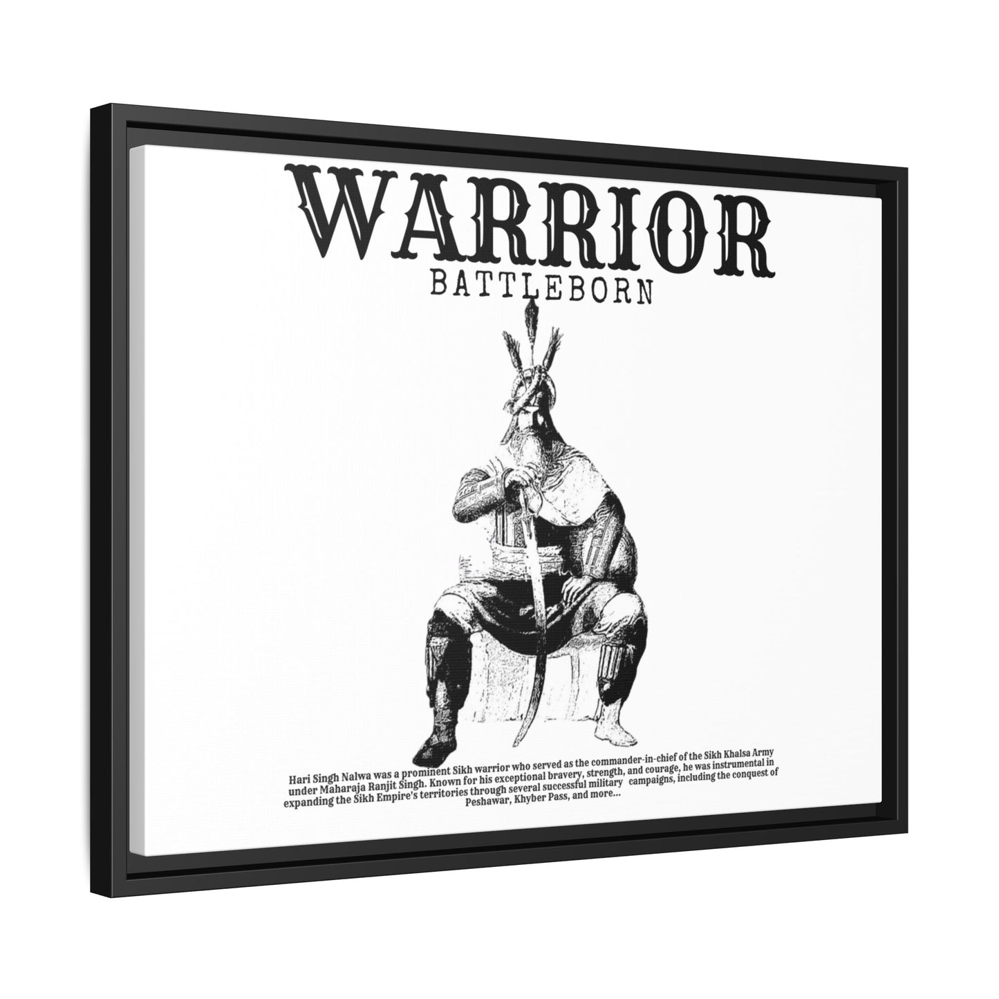 Hari Singh Nalwa Warrior Art - Battleborn Sikh General Framed Poster - Historical Sikh Warrior Decor