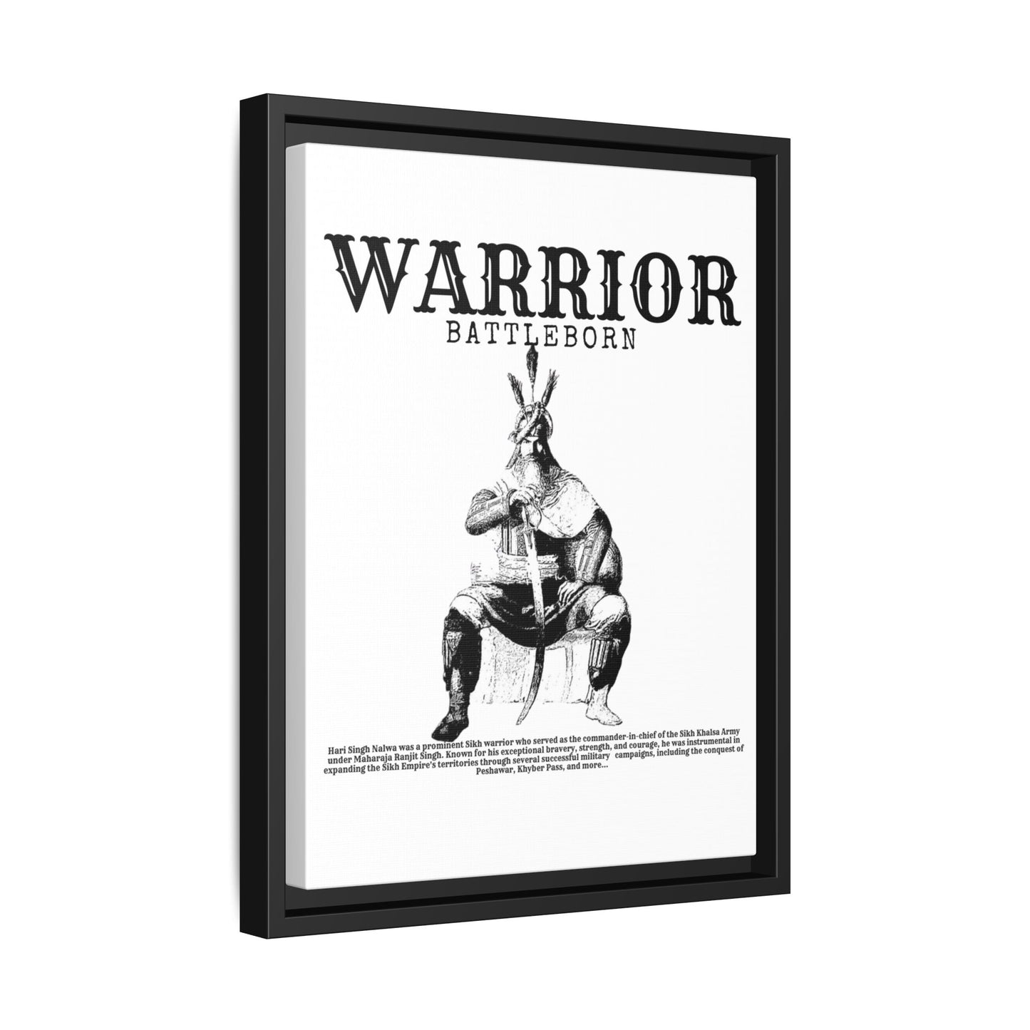 Hari Singh Nalwa Warrior Art - Battleborn Sikh General Framed Poster - Historical Sikh Warrior Decor