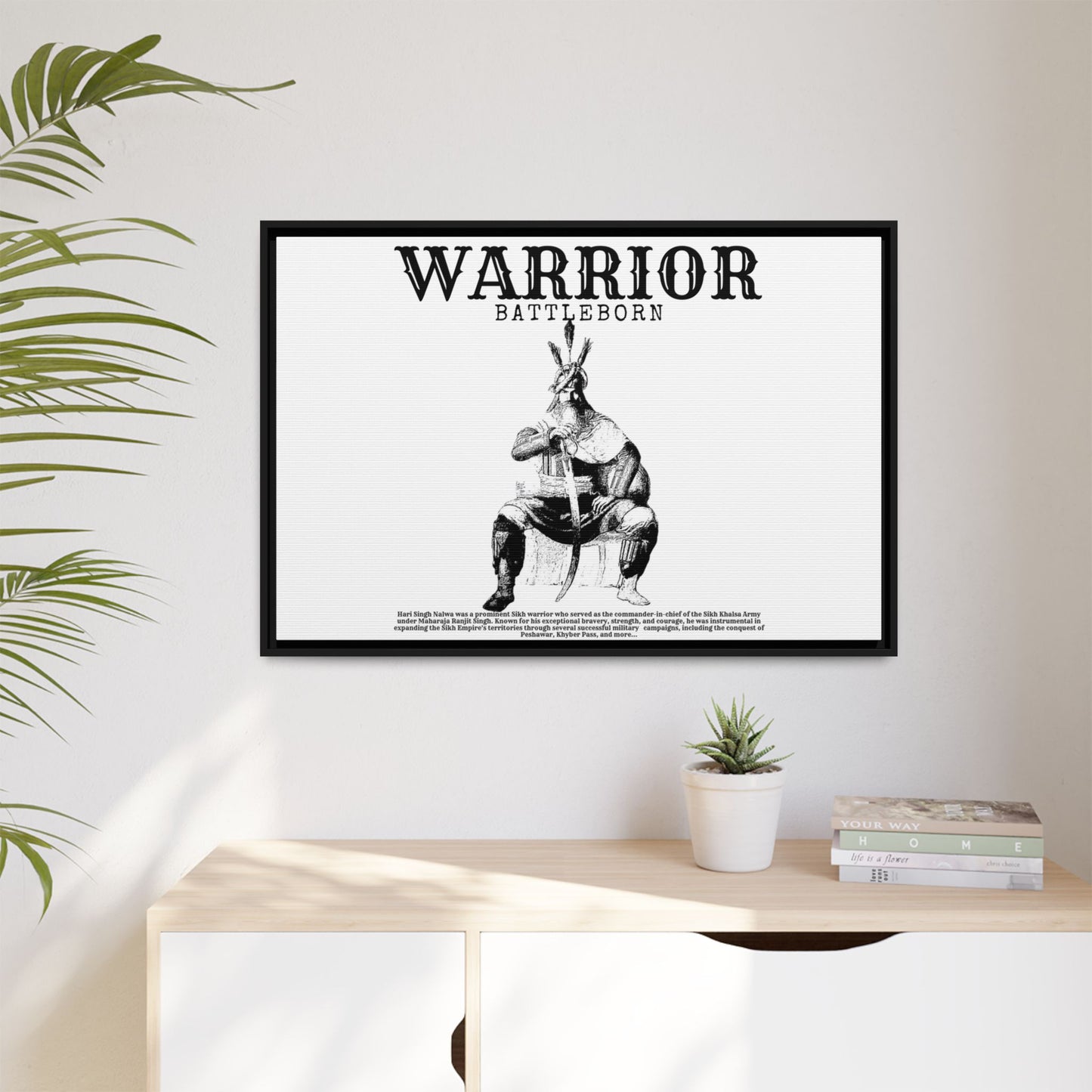 Hari Singh Nalwa Warrior Art - Battleborn Sikh General Framed Poster - Historical Sikh Warrior Decor