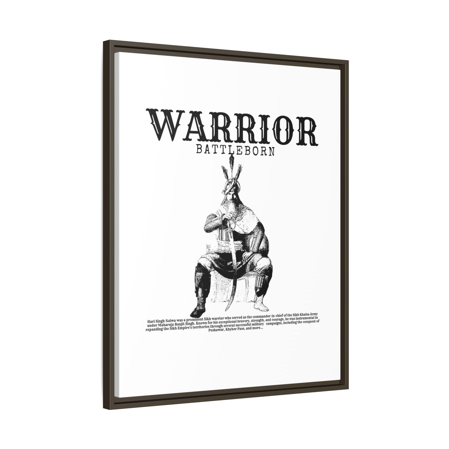 Hari Singh Nalwa Warrior Art - Battleborn Sikh General Framed Poster - Historical Sikh Warrior Decor