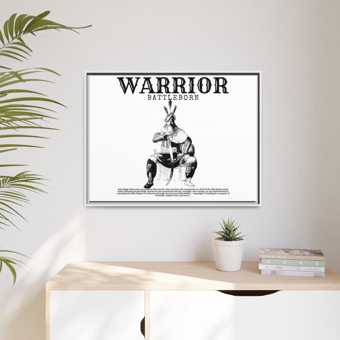 Hari Singh Nalwa Warrior Art - Battleborn Sikh General Framed Poster - Historical Sikh Warrior Decor