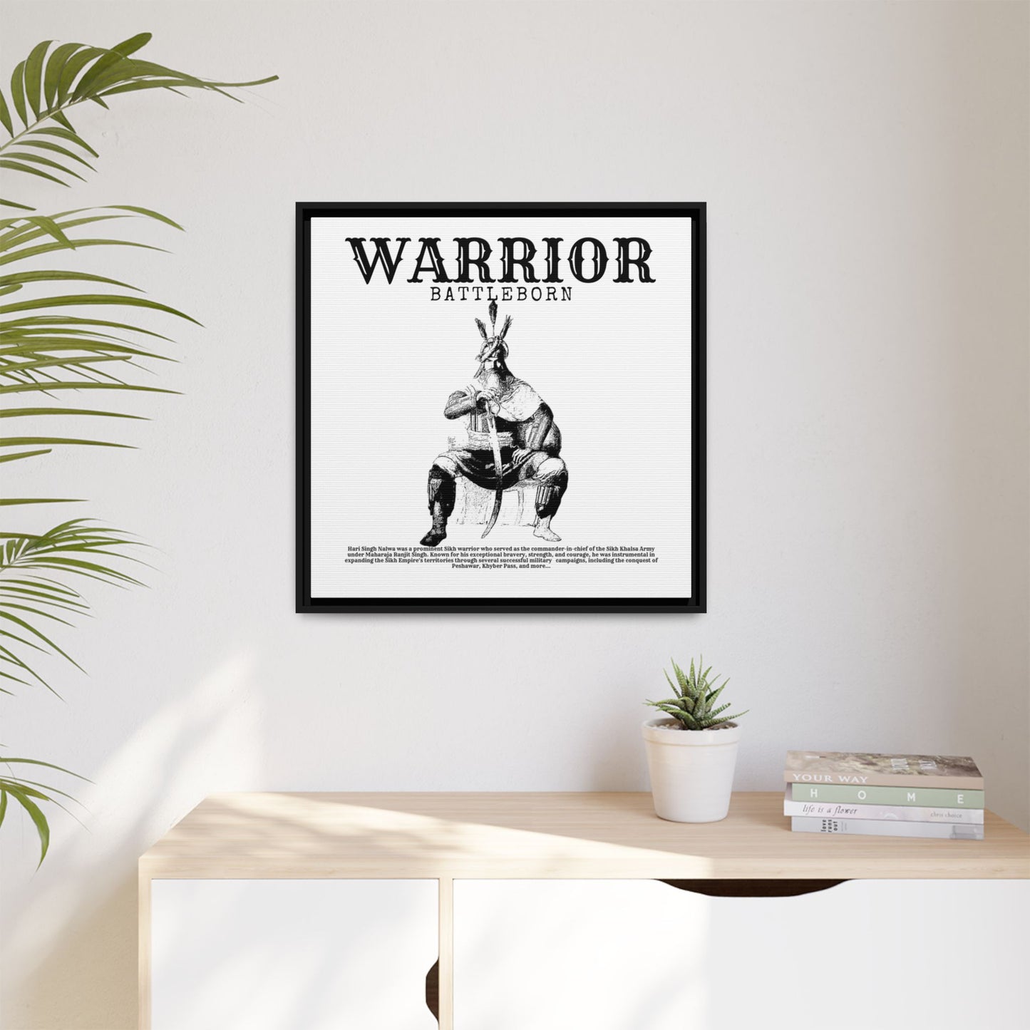 Hari Singh Nalwa Warrior Art - Battleborn Sikh General Framed Poster - Historical Sikh Warrior Decor