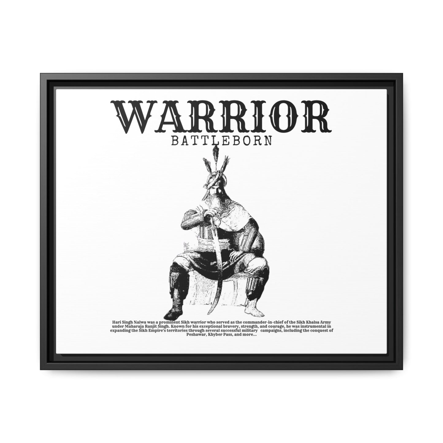 Hari Singh Nalwa Warrior Art - Battleborn Sikh General Framed Poster - Historical Sikh Warrior Decor
