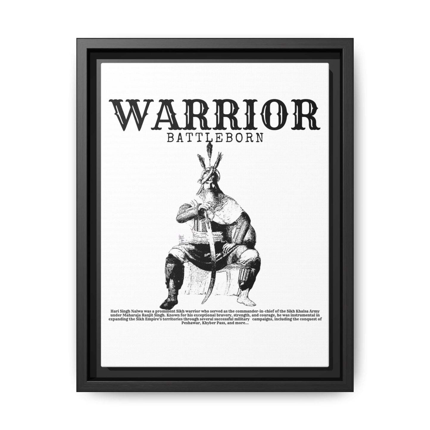 Hari Singh Nalwa Warrior Art - Battleborn Sikh General Framed Poster - Historical Sikh Warrior Decor