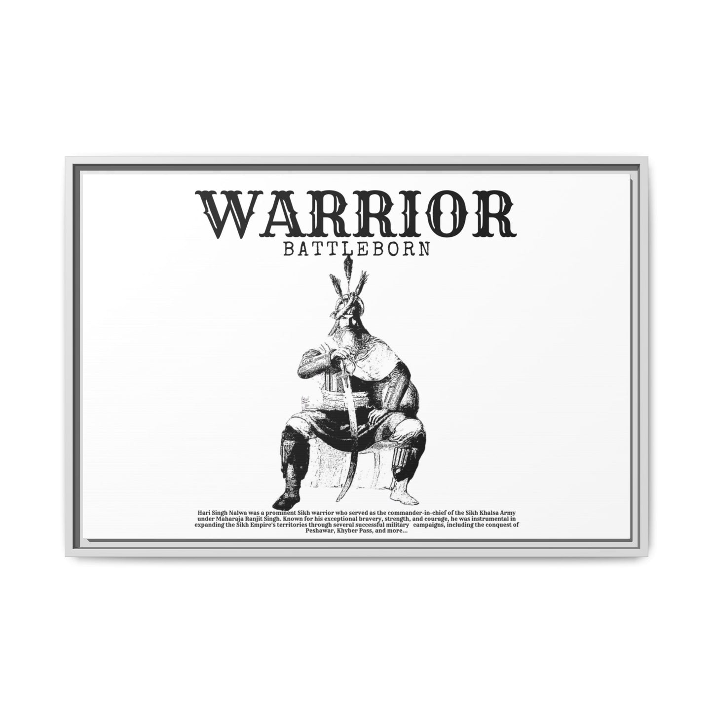 Hari Singh Nalwa Warrior Art - Battleborn Sikh General Framed Poster - Historical Sikh Warrior Decor