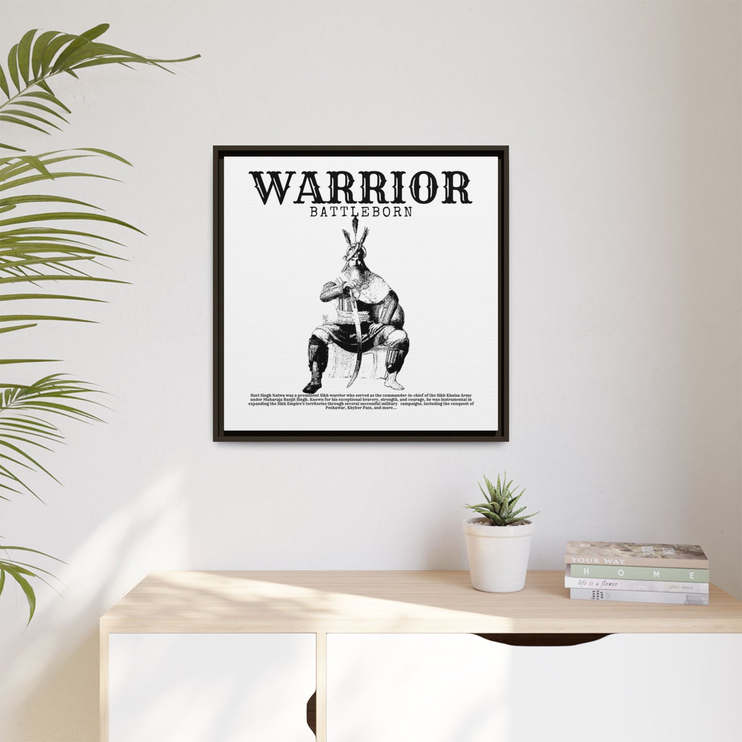 Hari Singh Nalwa Warrior Art - Battleborn Sikh General Framed Poster - Historical Sikh Warrior Decor
