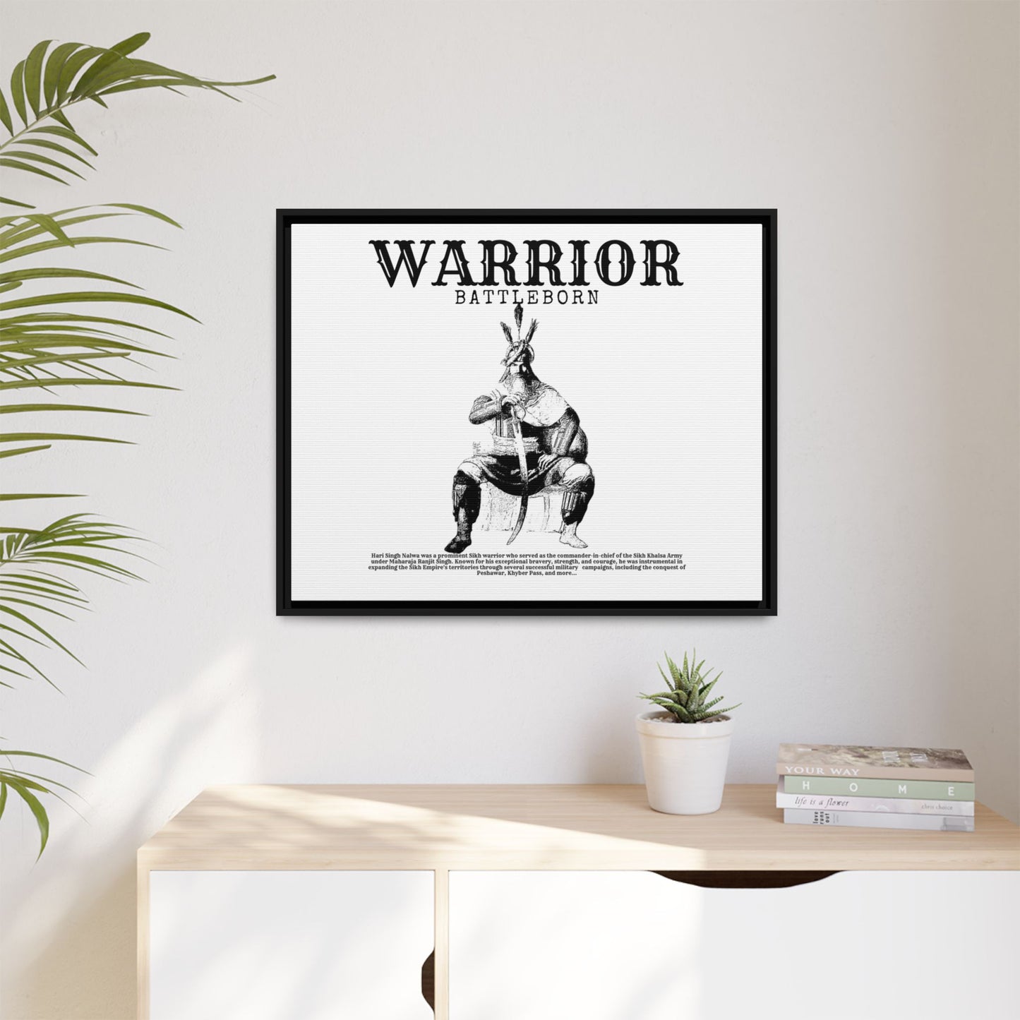 Hari Singh Nalwa Warrior Art - Battleborn Sikh General Framed Poster - Historical Sikh Warrior Decor