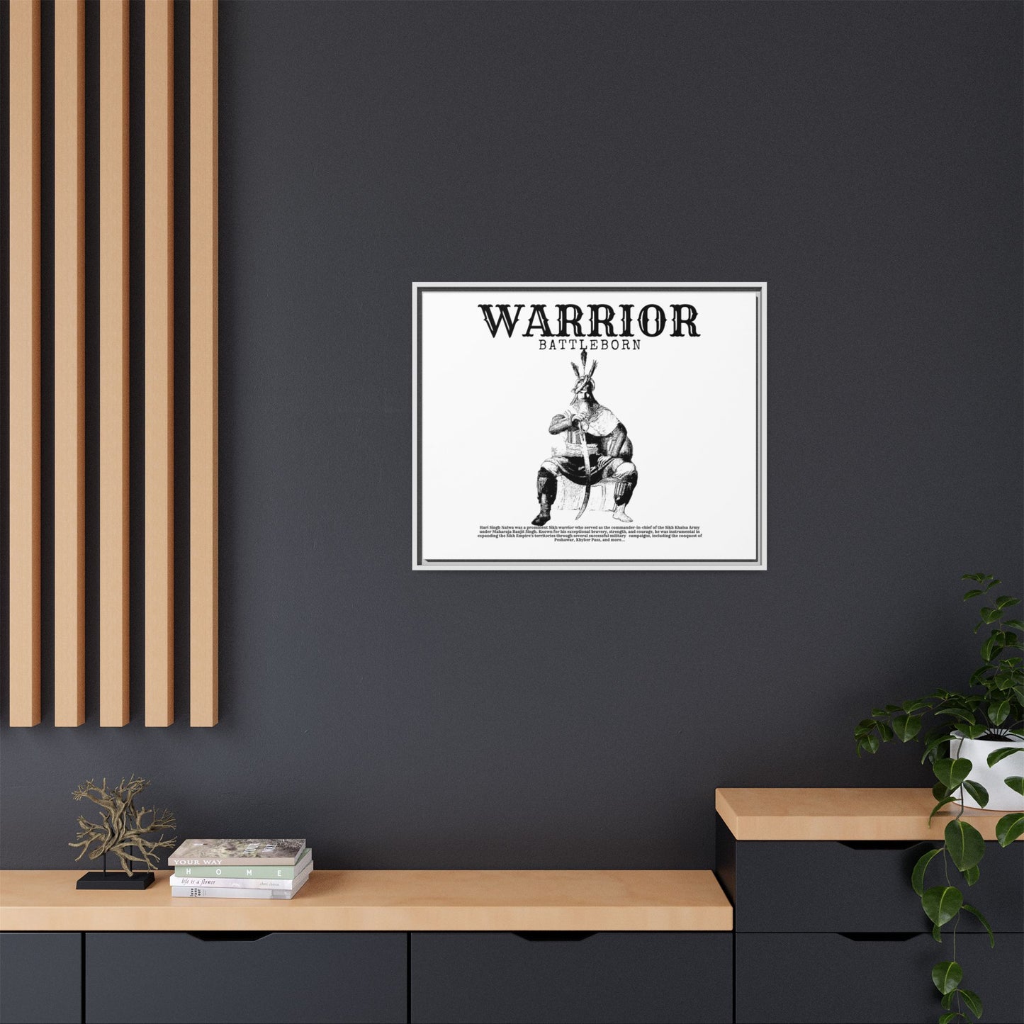 Hari Singh Nalwa Warrior Art - Battleborn Sikh General Framed Poster - Historical Sikh Warrior Decor