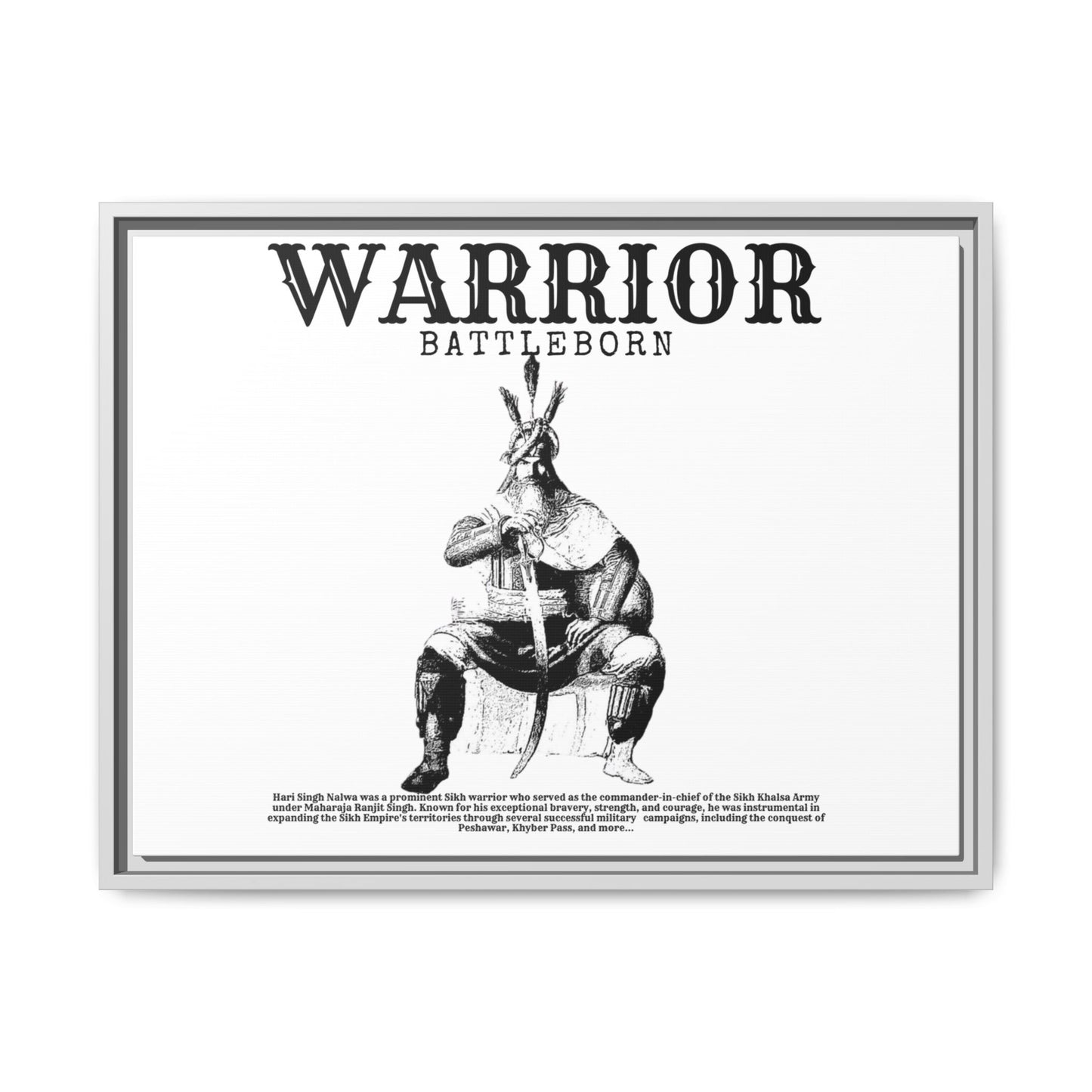 Hari Singh Nalwa Warrior Art - Battleborn Sikh General Framed Poster - Historical Sikh Warrior Decor